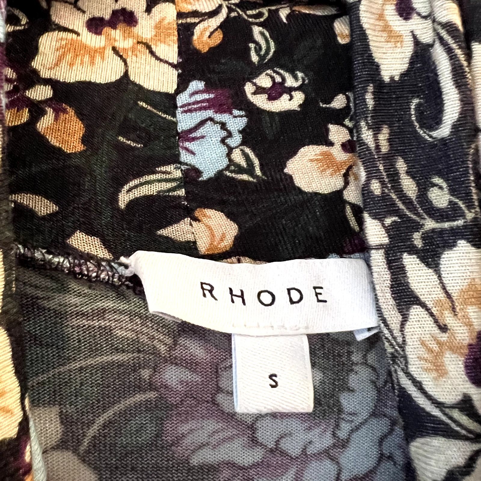 RHODE Rhode floral maxi tunic dress size S black beige SW Size S / US 4 / IT 40 - 4 Thumbnail
