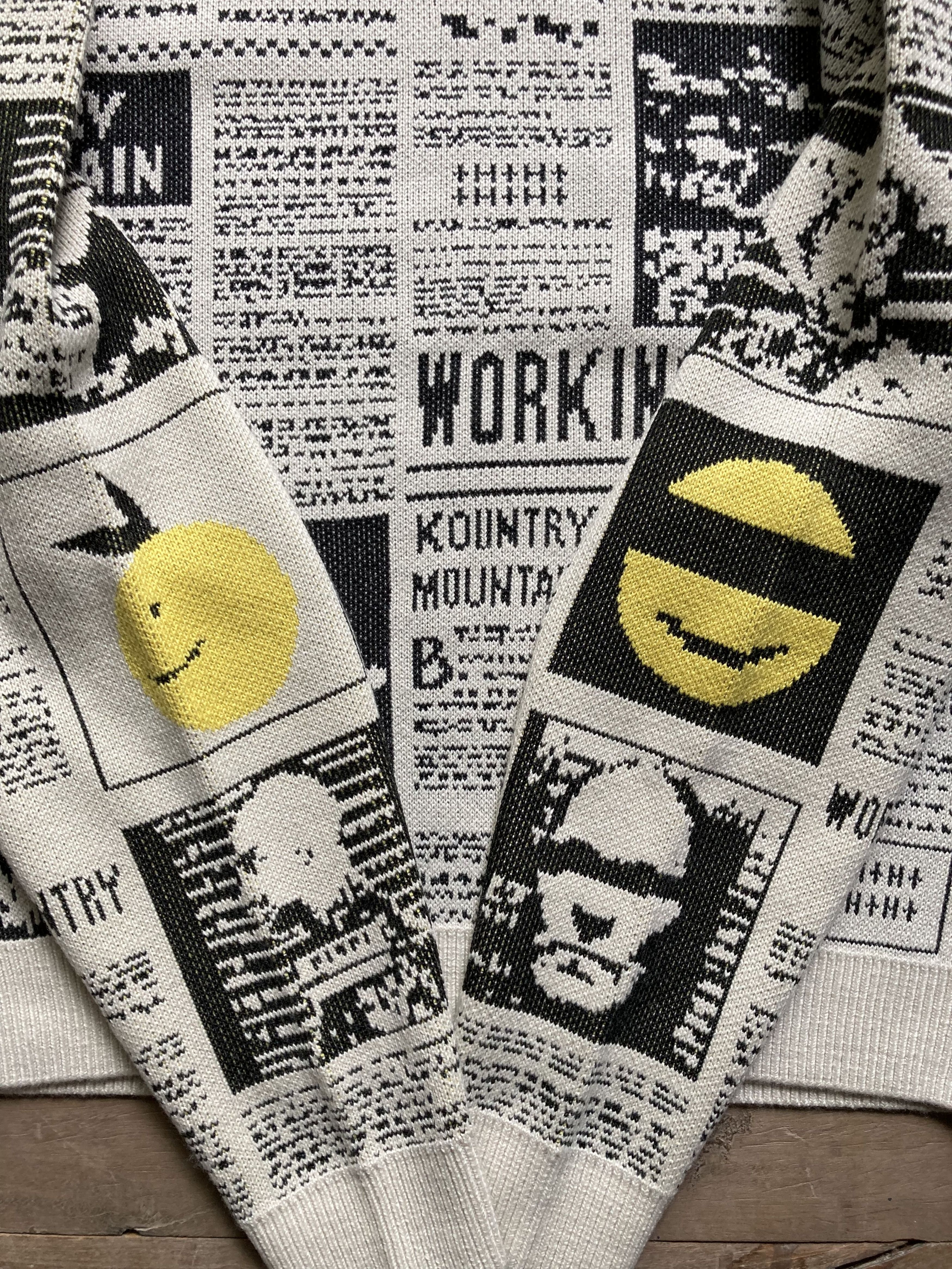 Kapital Kapital 8g Knit KOUNTRY NEWS Newspaper Sweater Size US L / EU 52-54 / 3 - 3 Thumbnail