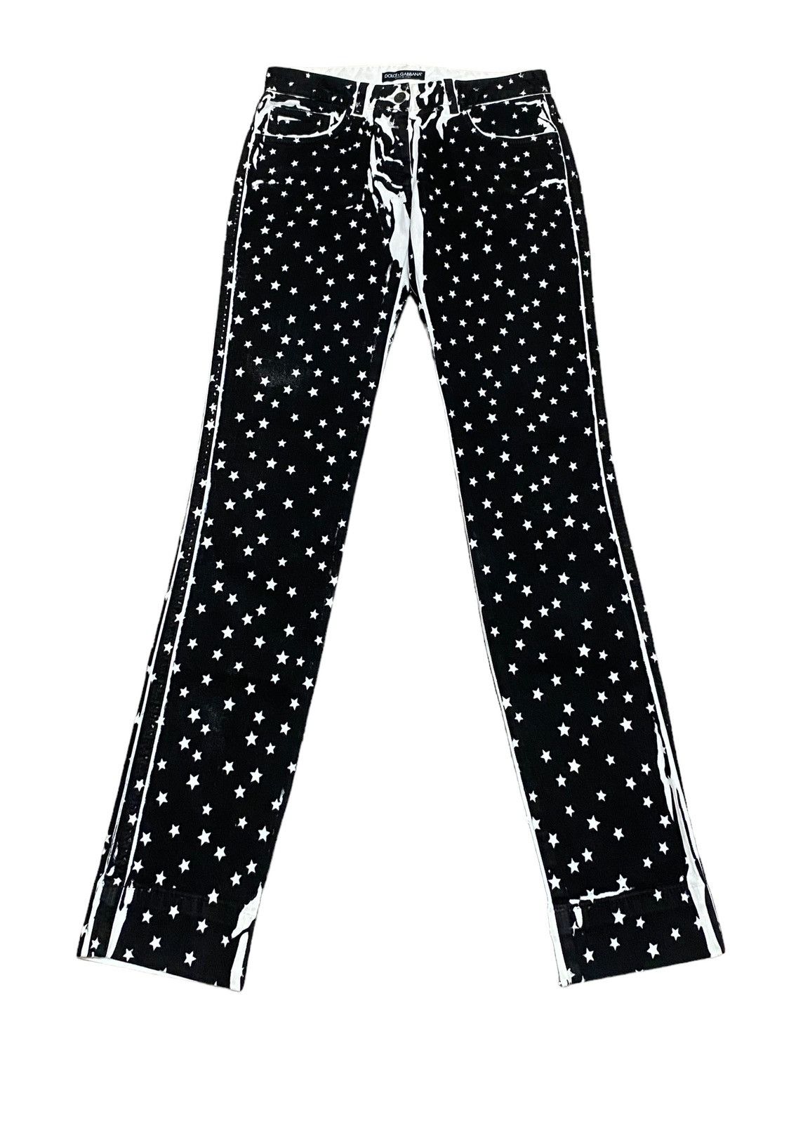 14th Addiction Very Rare Vintage Dolce & Gabbana Star Overprint Pants 2000s Size US 28 / EU 44 - 1 Thumbnail
