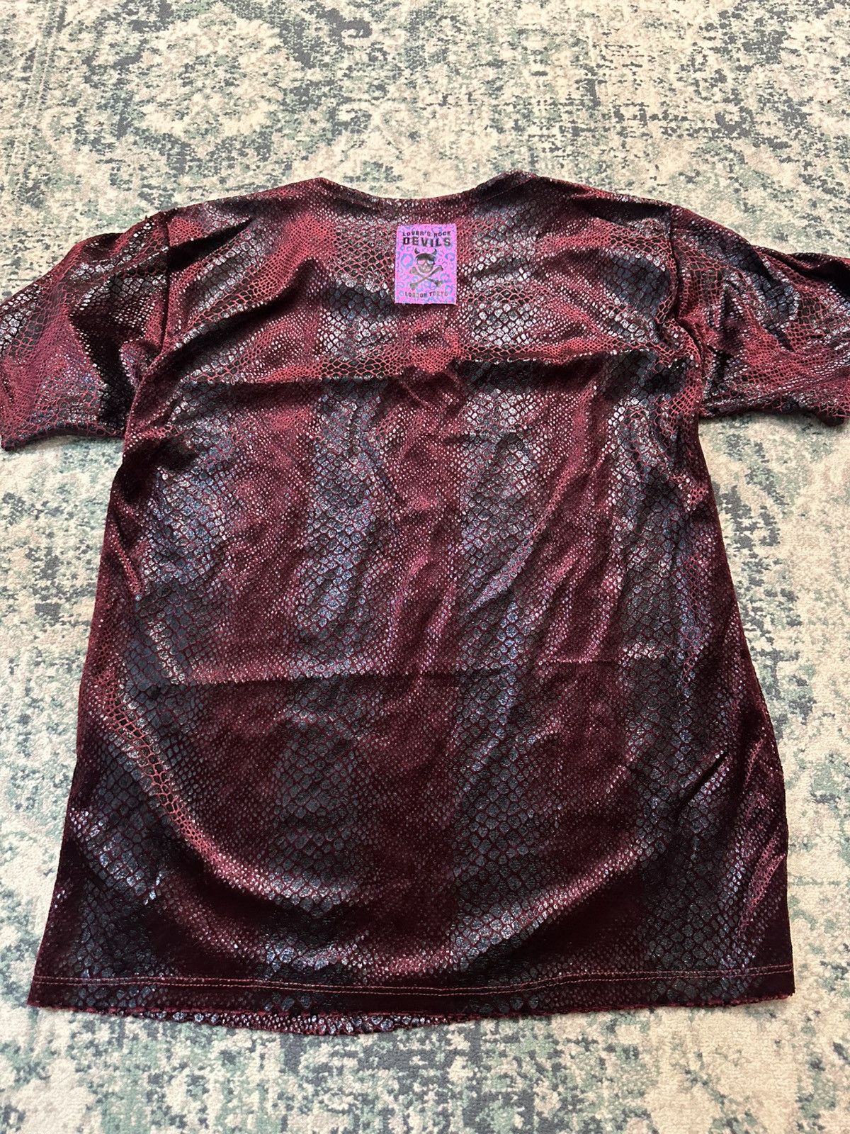 Beauty Beast 1990 - Super Lovers Japan Red Blood Snakeskin Studded Mesh T Size US M / EU 48-50 / 2 - 18 Thumbnail