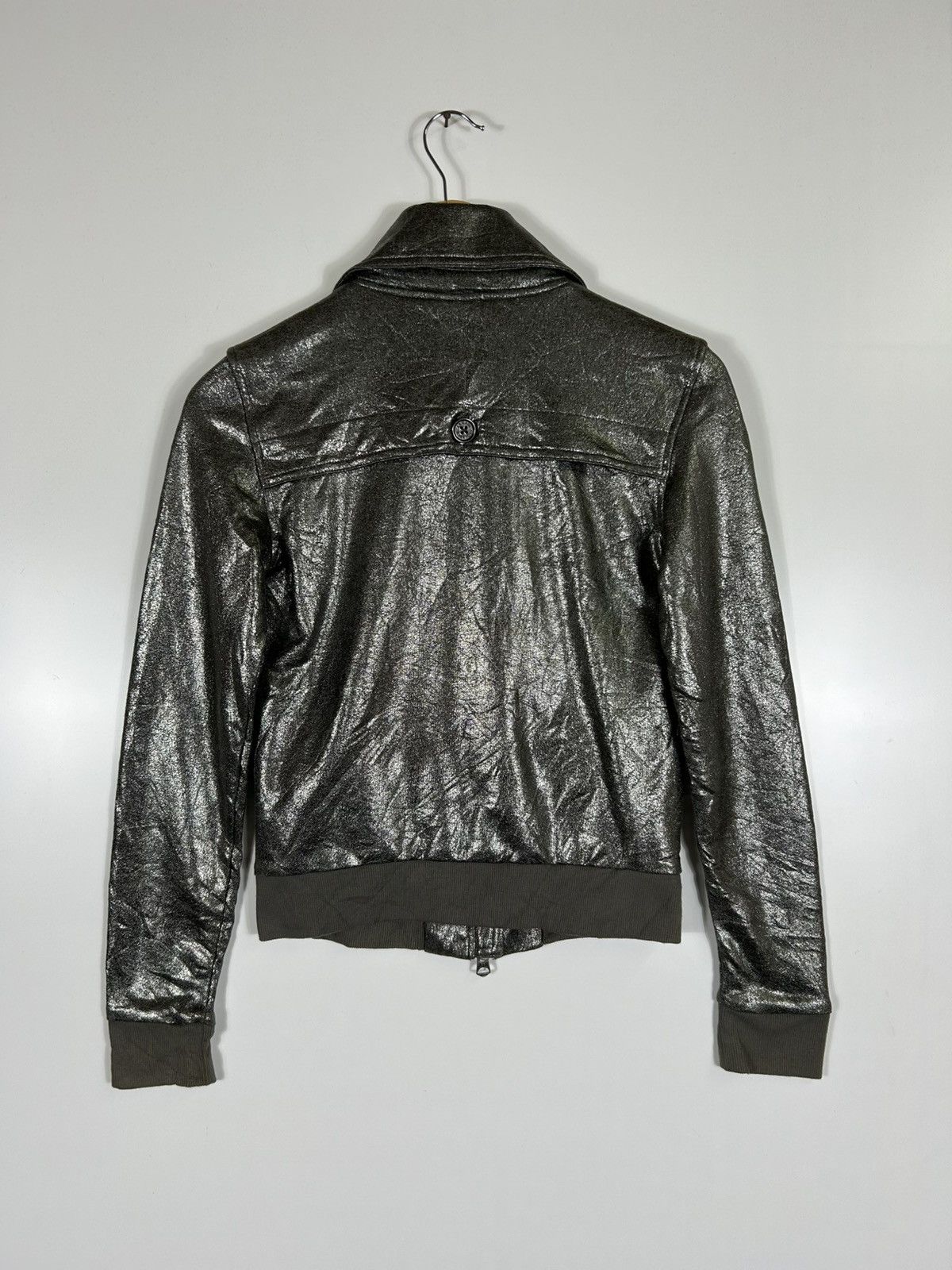 Armani × Armani Exchange 🔥Armani Exchange Shiny Black Zipper Jacket Size S / US 4 / IT 40 - 16 Thumbnail
