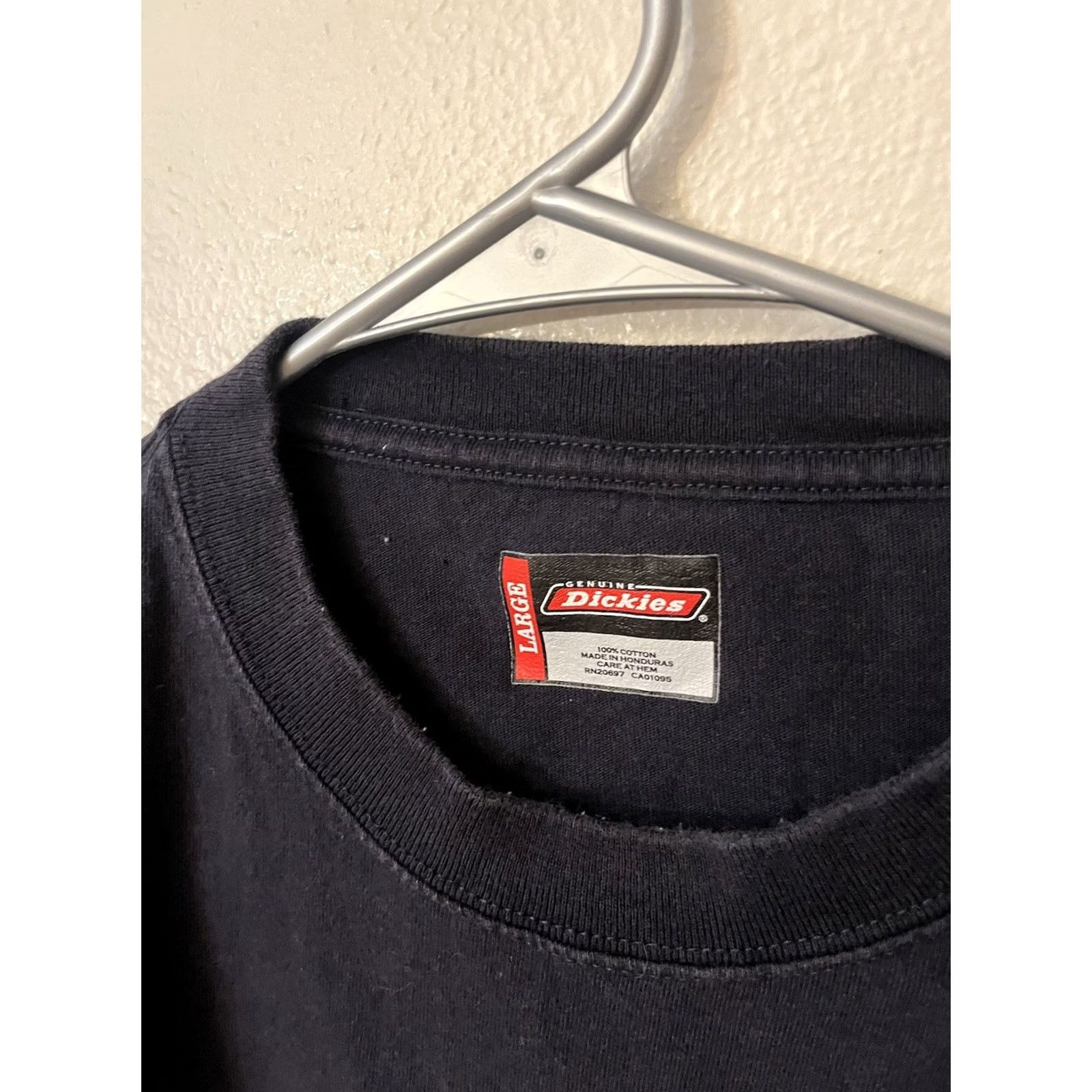 Dickies Dickies Cotton Solid Men's T-Shirt Short Sleeve Size Large Pocket Navy Blue Size US L / EU 52-54 / 3 - 3 Thumbnail