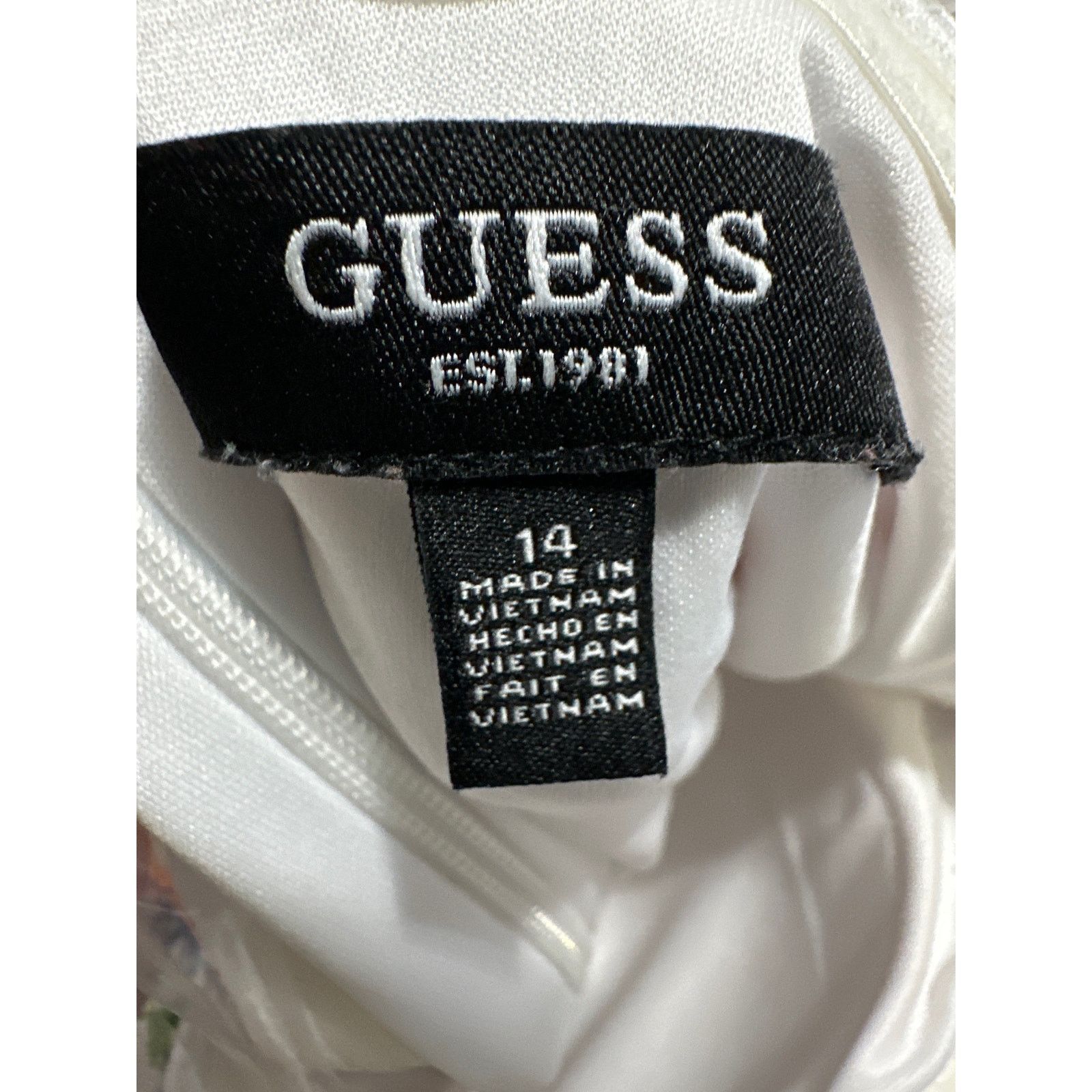 Guess Guess White Red Floral Off-The-Shoulder Midi Dress size 14 Size XL / US 12-14 / IT 48-50 - 3 Thumbnail