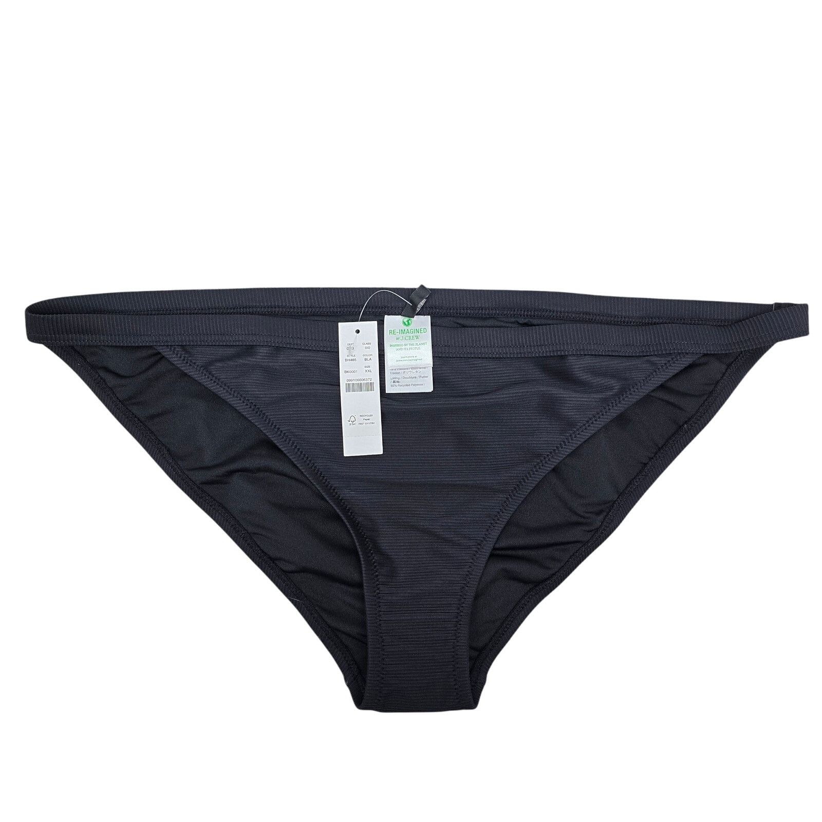 J.Crew J. Crew Ribbed-trim hipster full-coverage bikini bottom XXL Size ONE SIZE - 3 Thumbnail