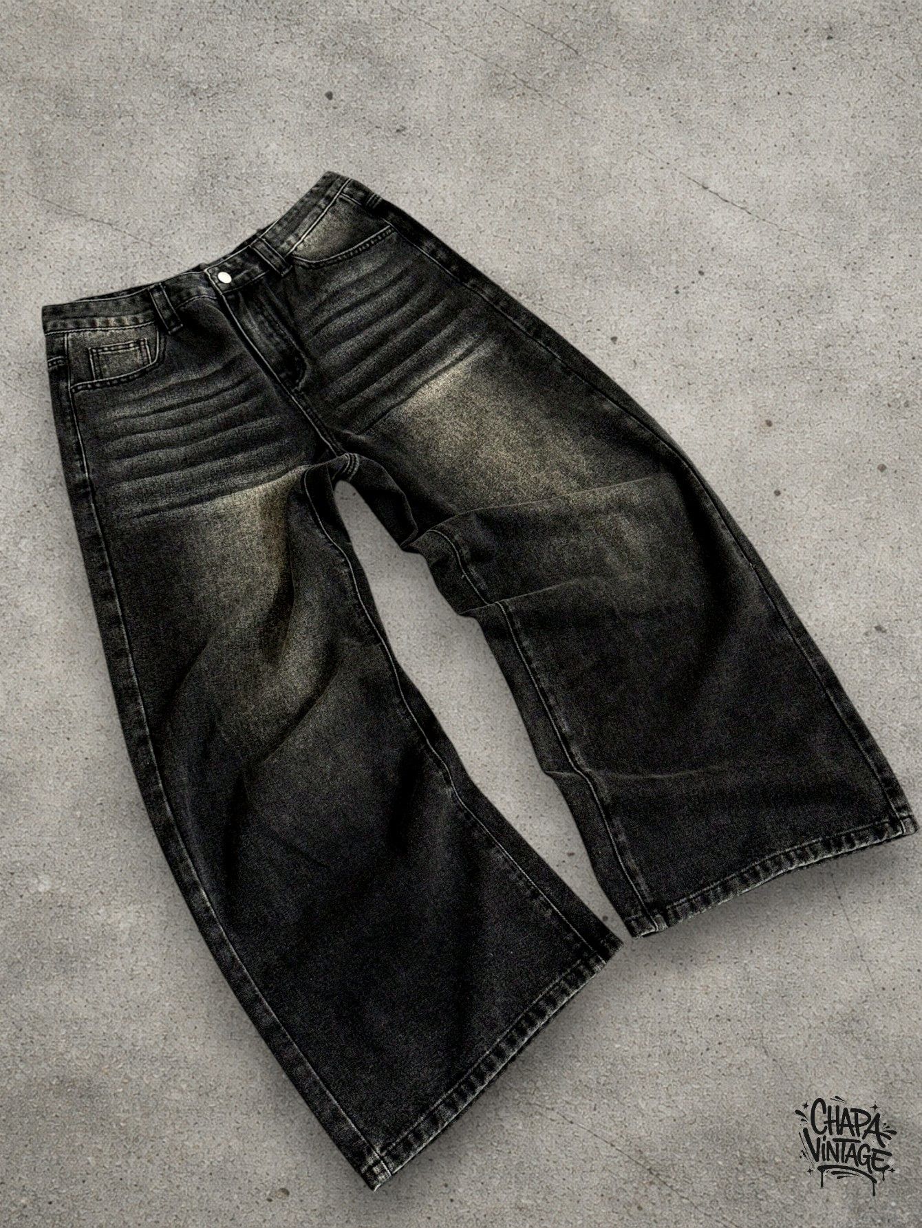 Japanese Brand Washed dark gray jeans Size US 34 / EU 50 - 2 Thumbnail