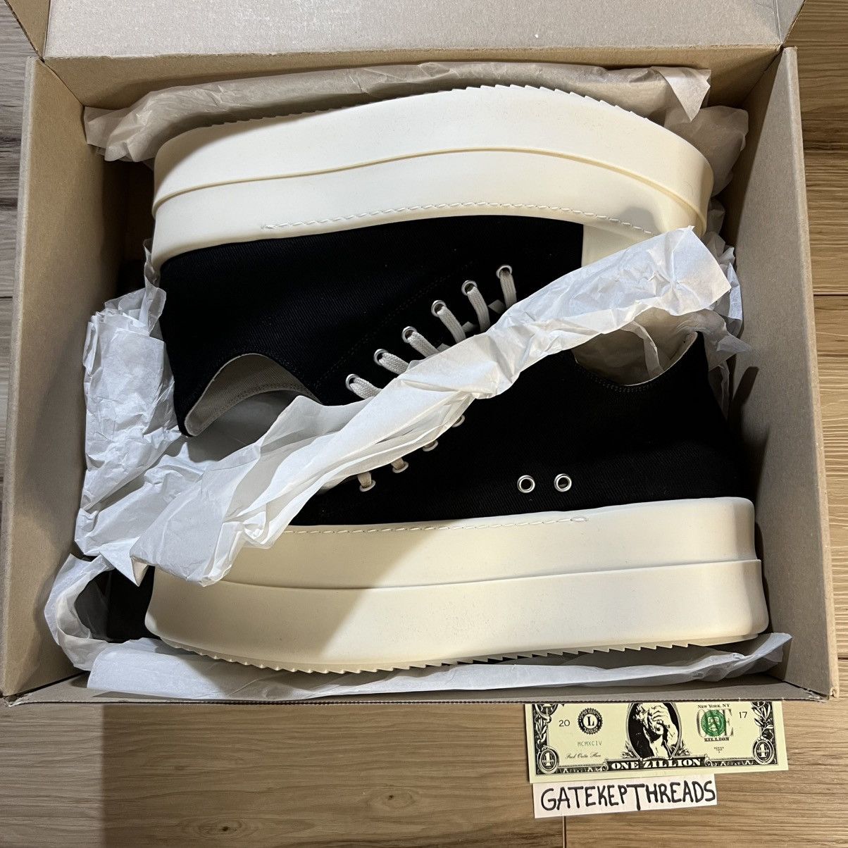 Rick Owens Drkshdw Rick Owens DRKSHDW Double Bumper Ramones Low Canvas Sneaker Size US 12 / EU 45 - 3 Thumbnail