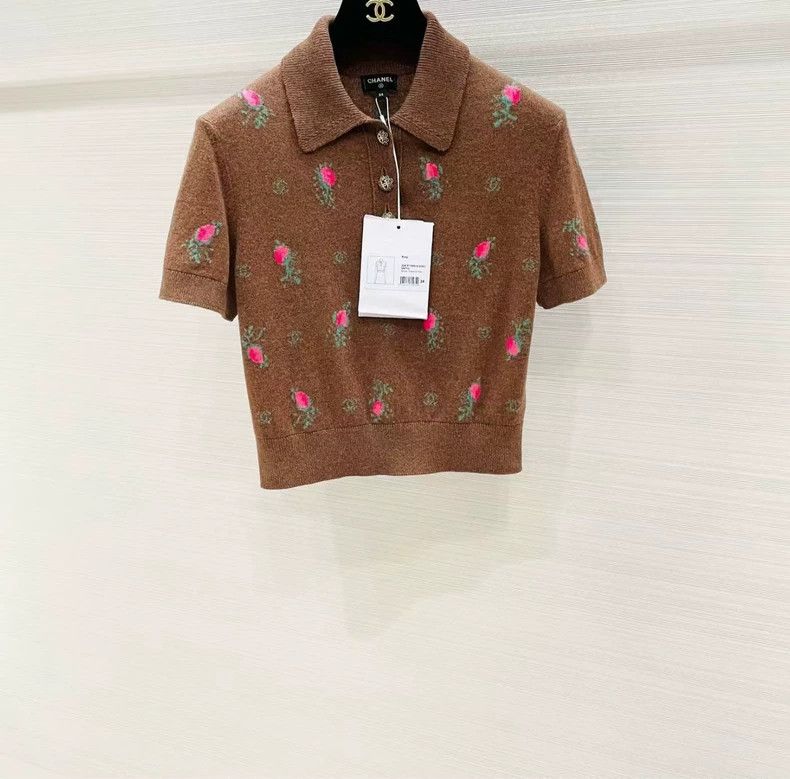 Chanel Chanel F34 Floral Cashmere Knit Top wxx Size US S / EU 44-46 / 1 - 1 Thumbnail
