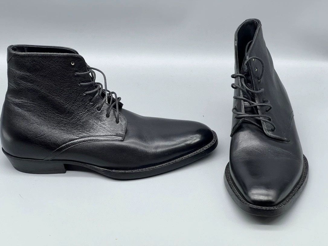 Yves Saint Laurent black leather lace-up ankle boots for men Size US 7 / EU 40 - 2 Thumbnail