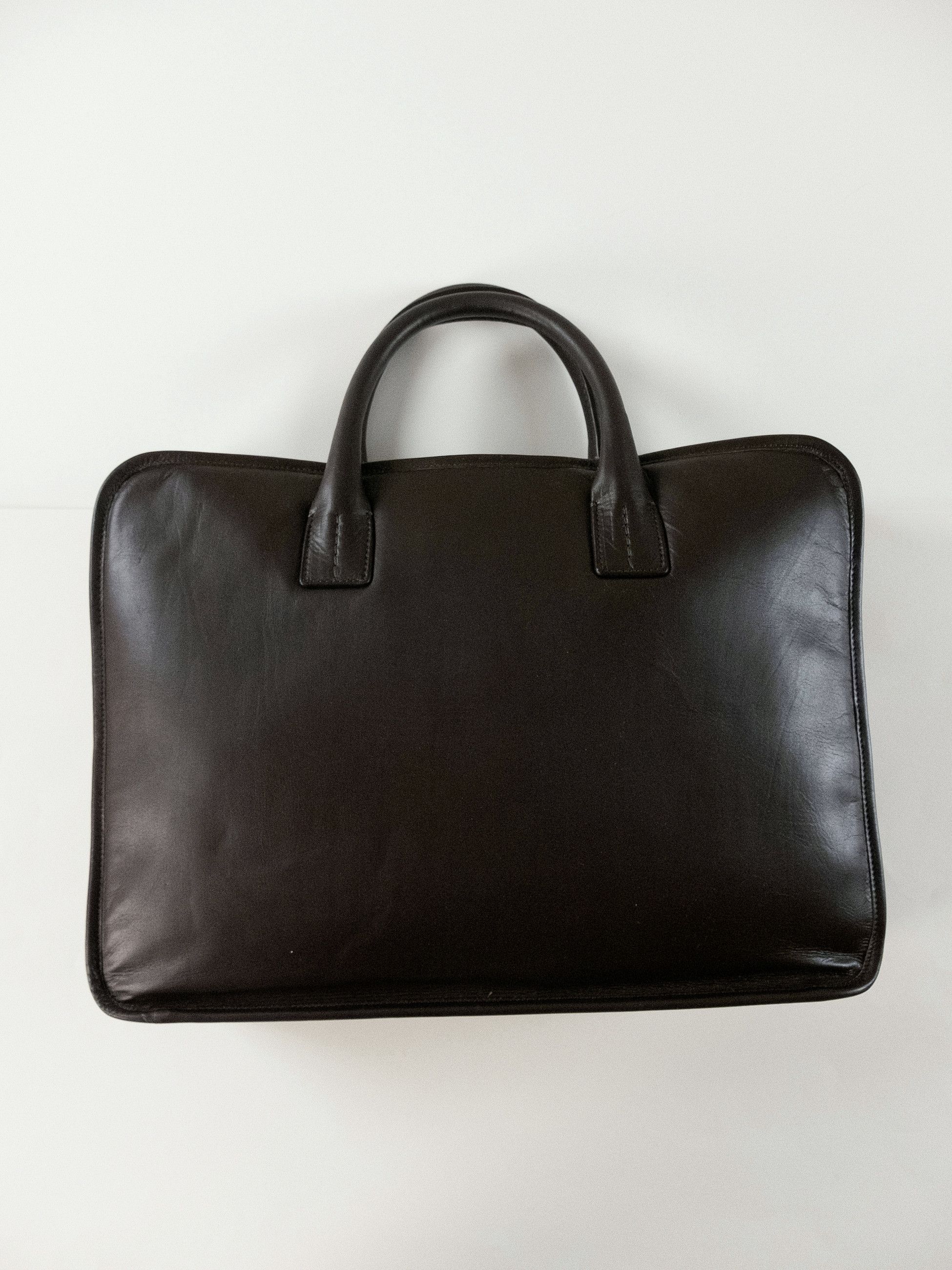 Isaia ISAIA Napoli dark brown leather briefcase bag authentic Size ONE SIZE - 4 Thumbnail