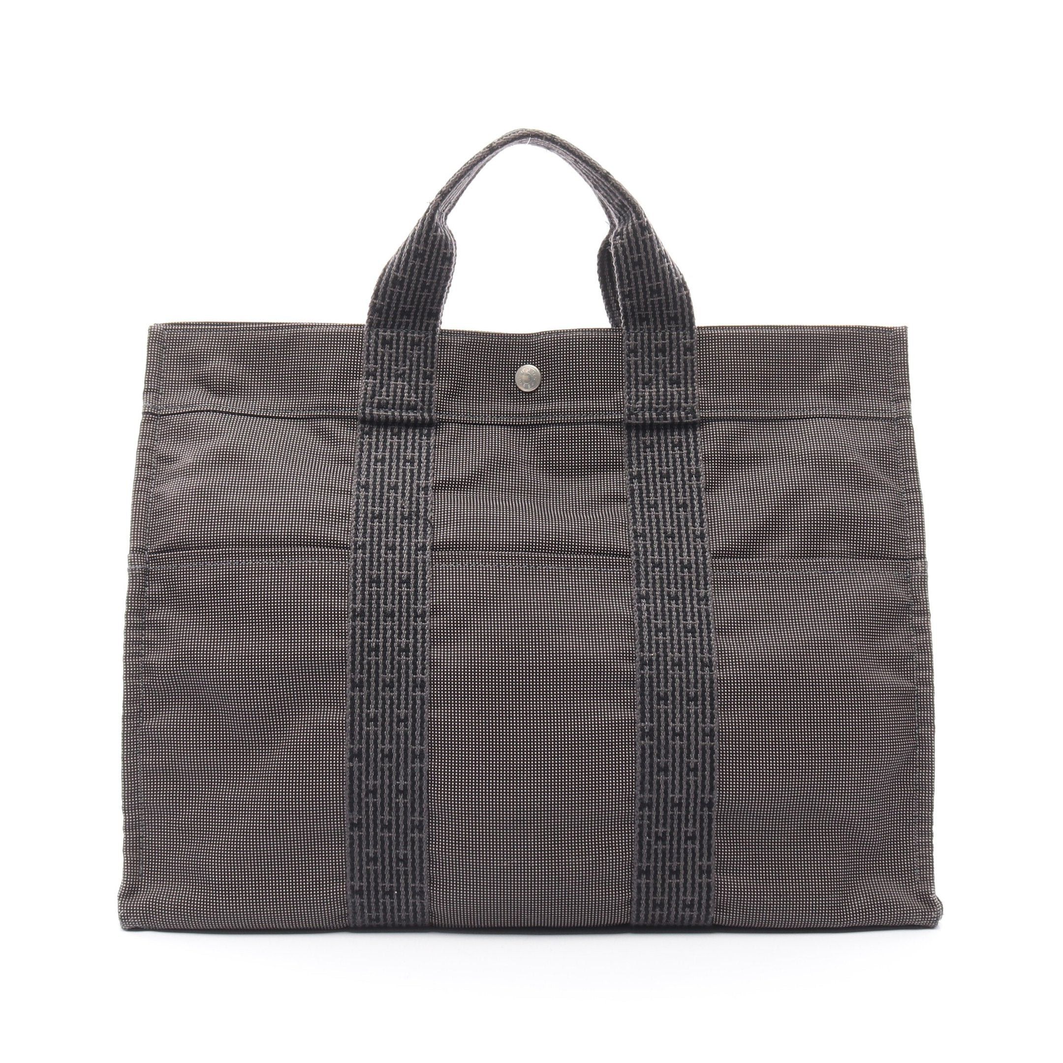 Hermes Hermes Yale Line Mm Handbag Tote Bag Nylon Canvas Dark Gray Silver Hardware Size ONE SIZE - 1 Thumbnail