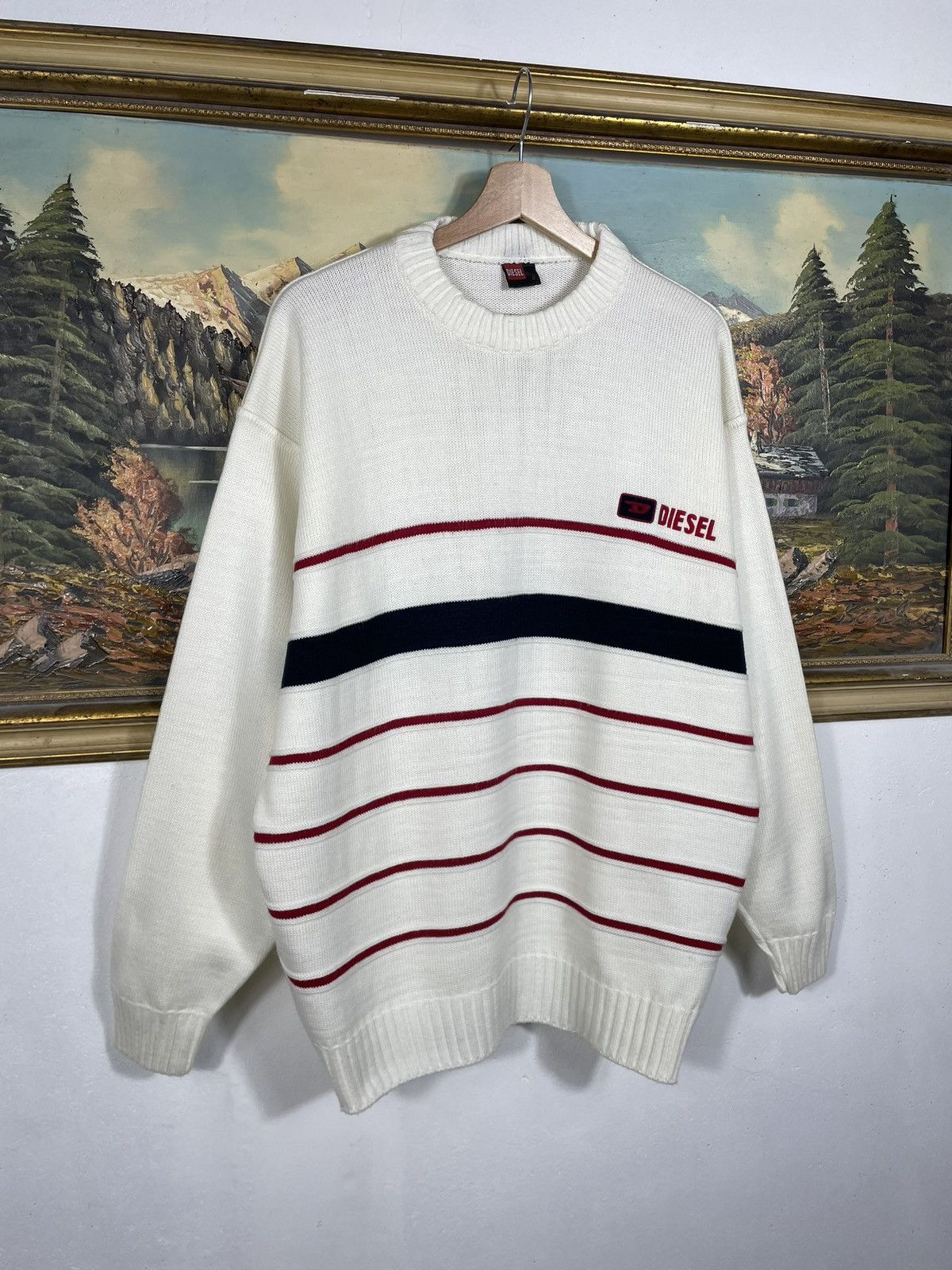 Diesel × Japanese Brand × Vintage Diesel Retro Y2k Pull Knitwear Sweatshirt Crewneck Drip Swag Size US XXL / EU 58 / 5 - 2 Thumbnail