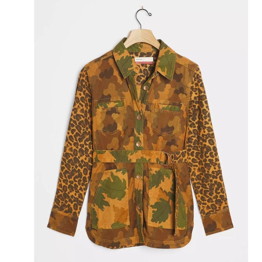 Anthropologie Anthropologie Pilcro Camo Leopard Cat Denim Utility Jacket Size S / US 4 / IT 40 - 4 Thumbnail