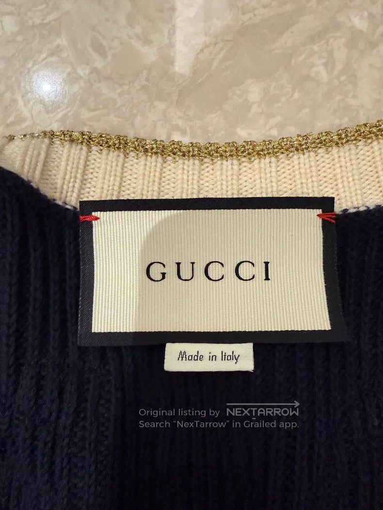 Gucci Gucci Gold thread pearl rhinestone heavy industry knitted Size S / US 4 / IT 40 - 3 Thumbnail
