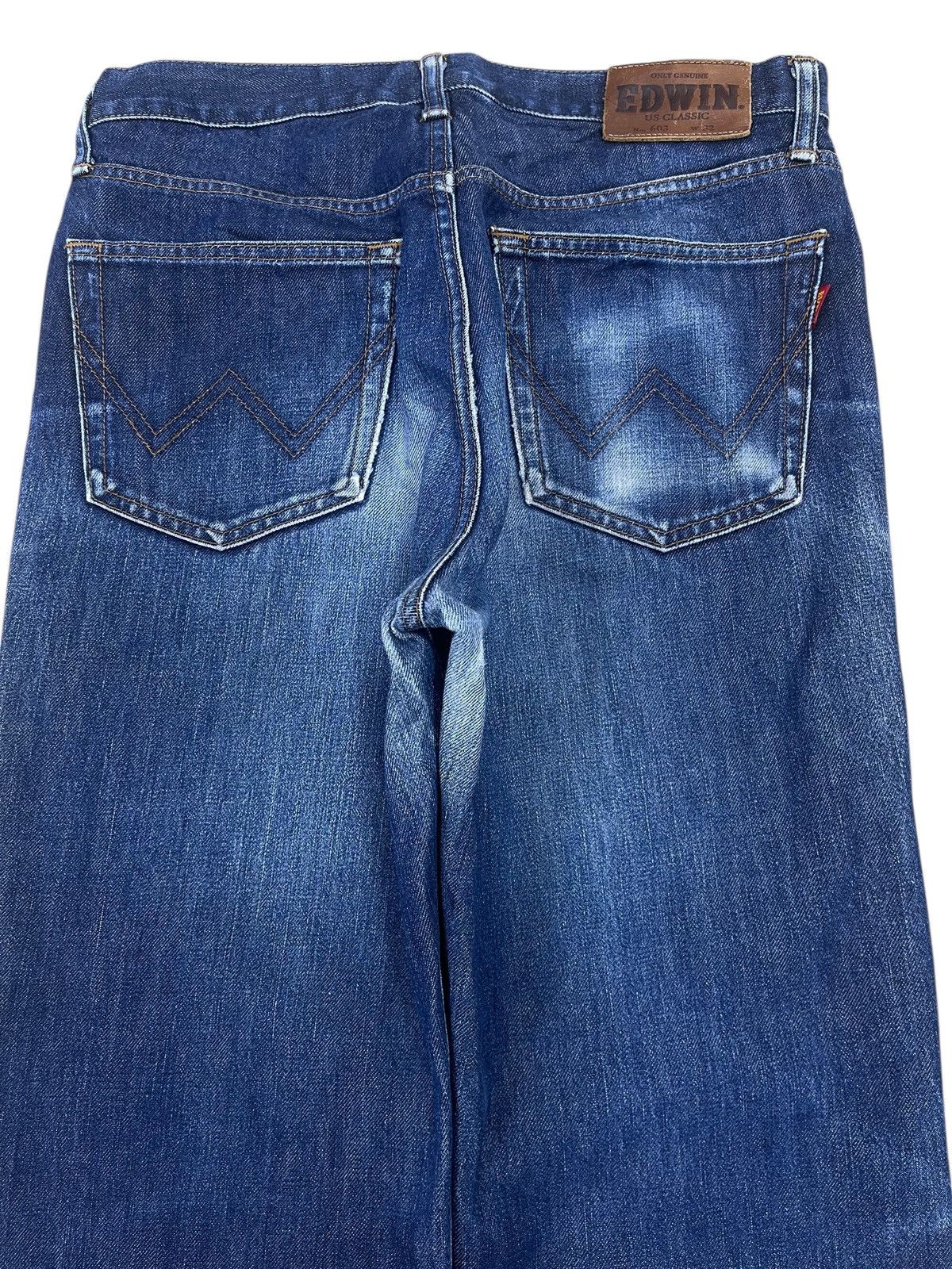 Edwin Edwin Blue Wash Whiskered Style Straight Leg jeans Size US 31 - 4 Thumbnail