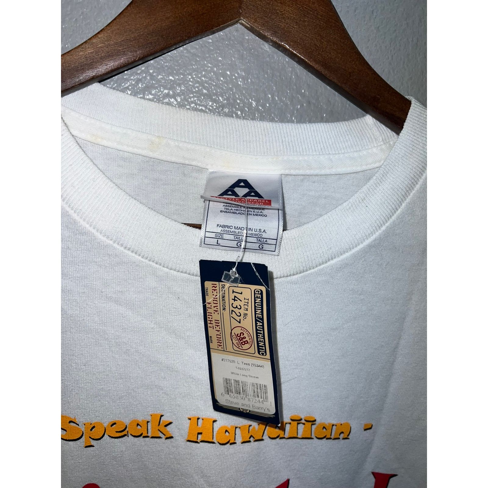 Alstyle Vintage Hawaii Shirt I Speak Hawaiian Long Sleeve Tee HOLE Size US L / EU 52-54 / 3 - 5 Thumbnail