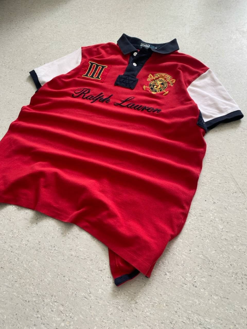 Polo Ralph Lauren 90s Ralph Lauren Vintage Cheet Kief Big Logo Retro Polo Size US L / EU 52-54 / 3 - 4 Thumbnail