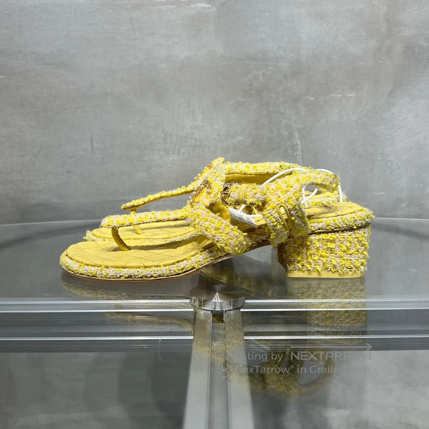 Chanel Chanel Flannel double C sandals, slippers, and yellow coar Size US 6.5 / IT 36.5 - 3 Thumbnail