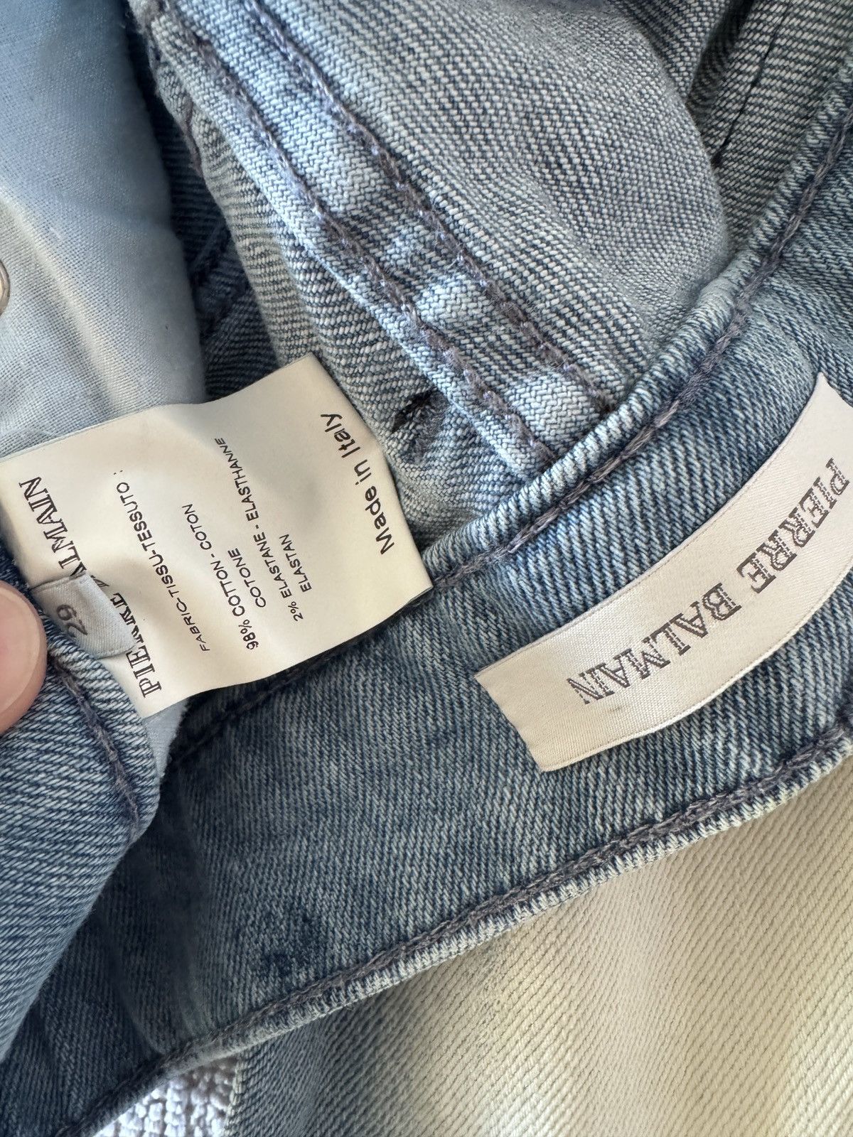 Pierre Balmain Pierre Balmain „Bleached Biker Jeans“ Size US 29 - 9 Thumbnail