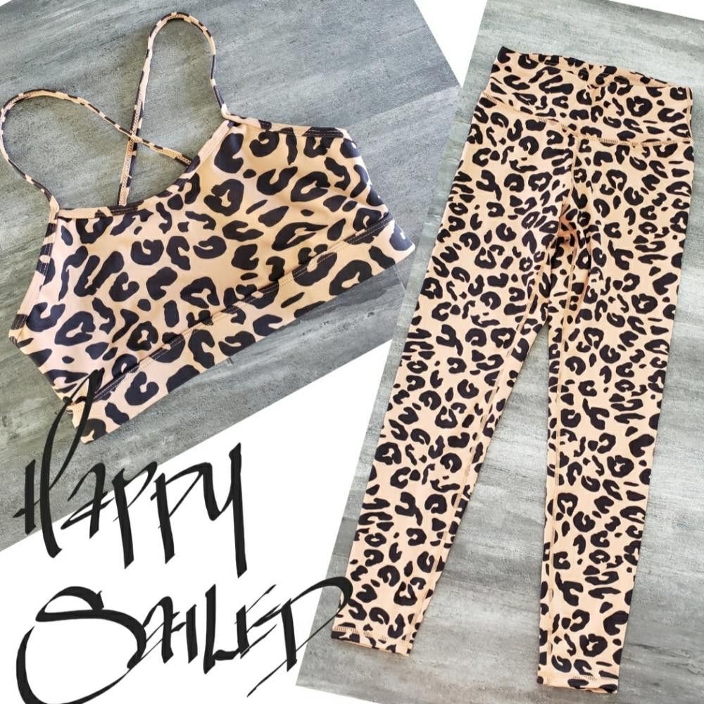 Designer Nude Black Leopard HS High Waisted Activewear Set Size 28" / US 6 / IT 42 - 1 Thumbnail