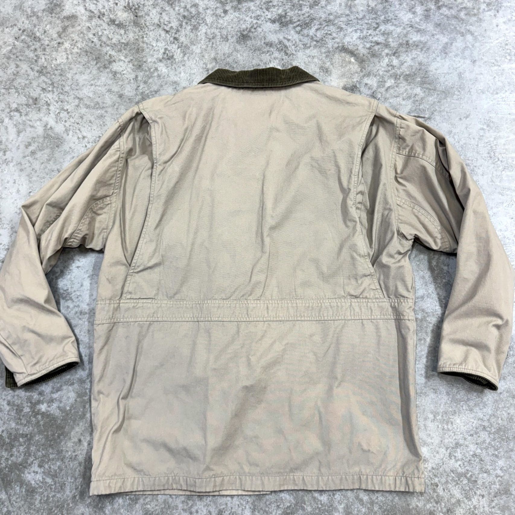 Vintage VINTAGE Barn Coat Jacket Mens Large Tan Corduroy Collar Flannel Lined Canvas Workwear Coat Size US L / EU 52-54 / 3 - 5 Thumbnail