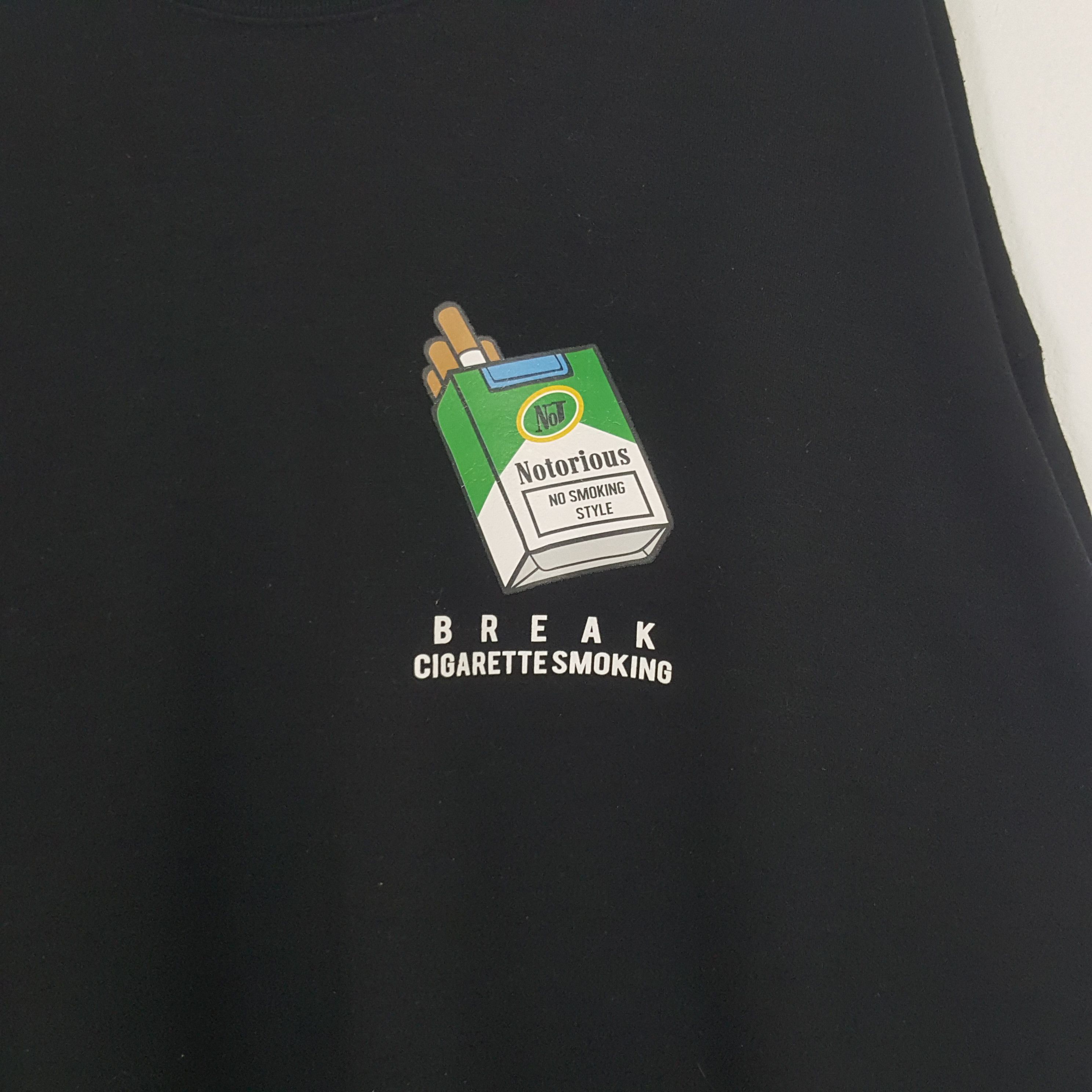 Japanese Brand × Vintage Vintage Notorious Break Cigarette Smoking Art Sweatshirt Size US XXL / EU 58 / 5 - 4 Thumbnail