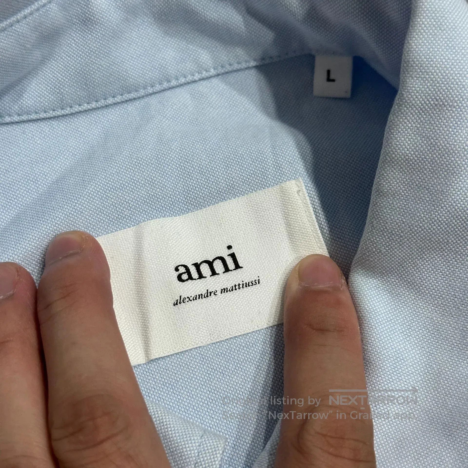 AMI Light Blue Heart Embroidered Oversized Shirt. Size US L / EU 52-54 / 3 - 3 Thumbnail