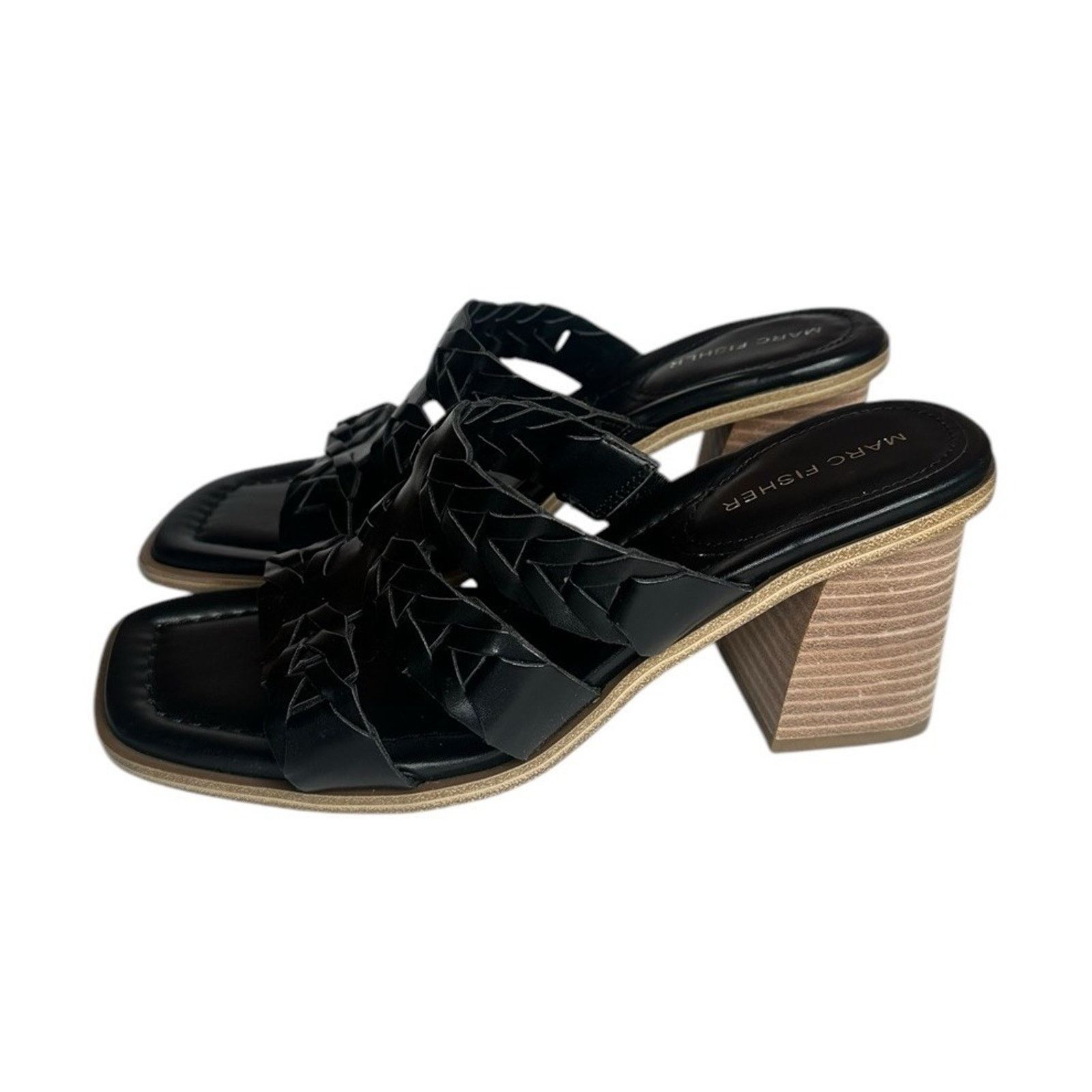 Marc Fisher Marc Fisher Melita Black Chunky Block Heel Slide Sandals 8 Size US 8 / IT 38 - 7 Thumbnail