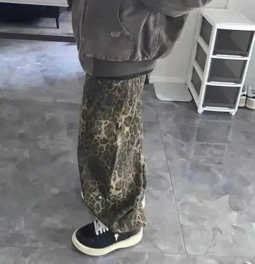 Japanese Brand Kotomi x Asami Baggy Leopard Graphic Stacked Flare Pants Size US 32 / EU 48 - 3 Thumbnail