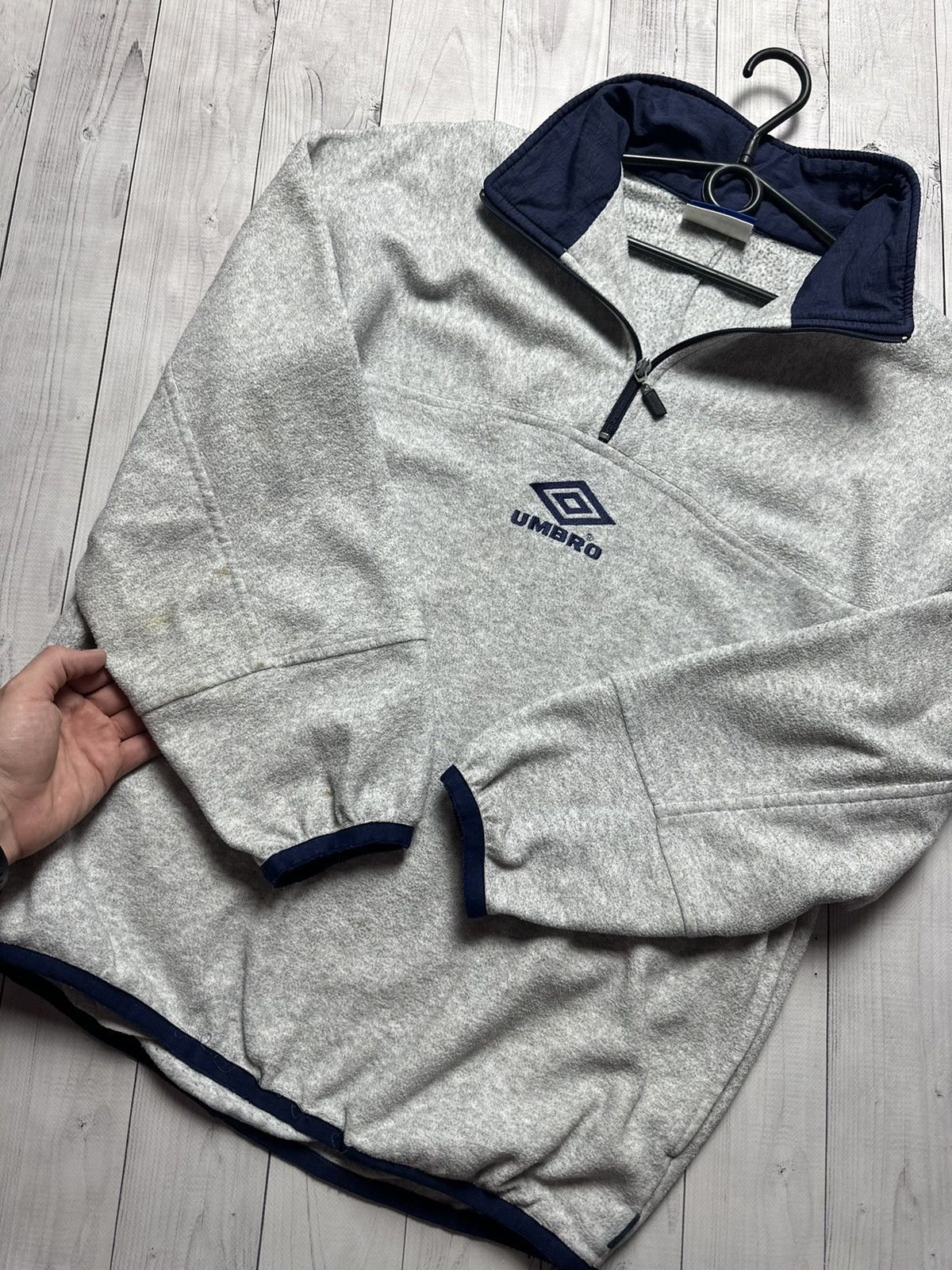 Umbro × Vintage Vintage Umbro fleece sweatshirt zip 1/4 logo Size US M / EU 48-50 / 2 - 6 Thumbnail