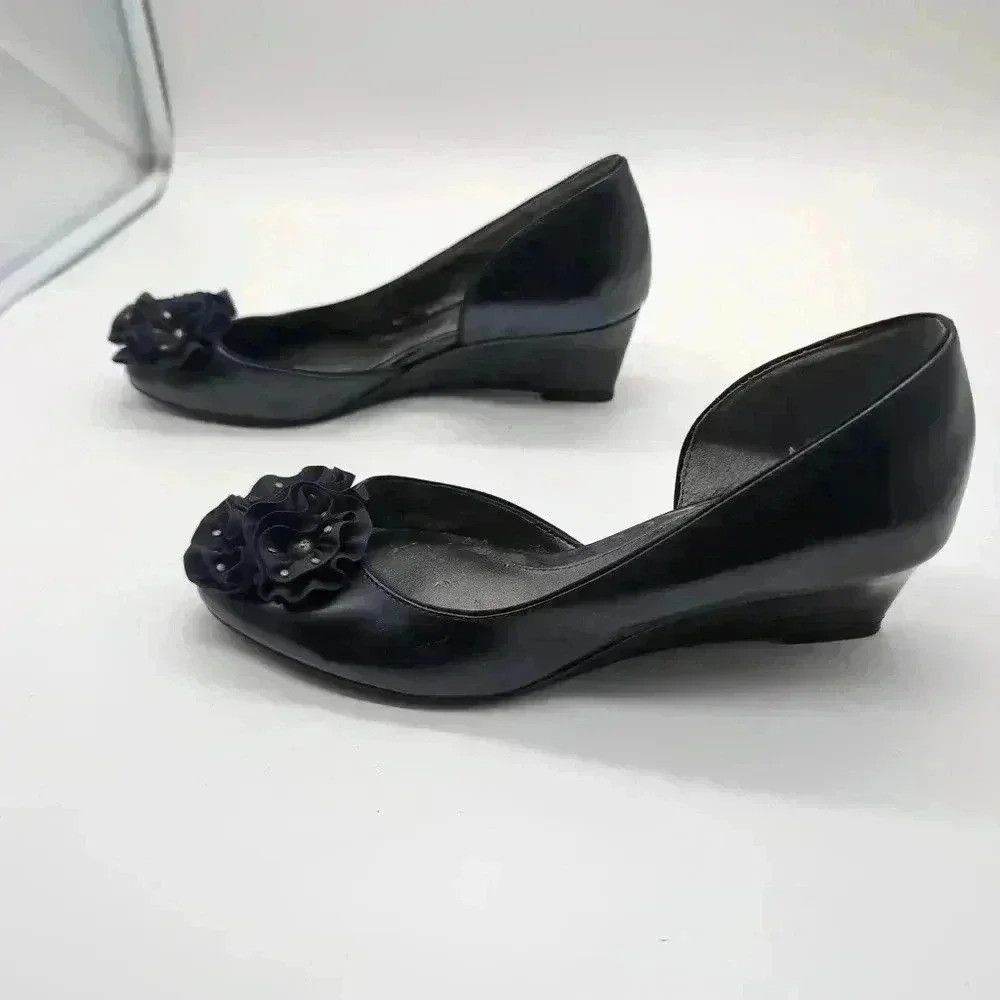 Vintage Bandolino BDDevotion sandals navy blue floral toe sz 6 Size US 6 / IT 36 - 3 Thumbnail