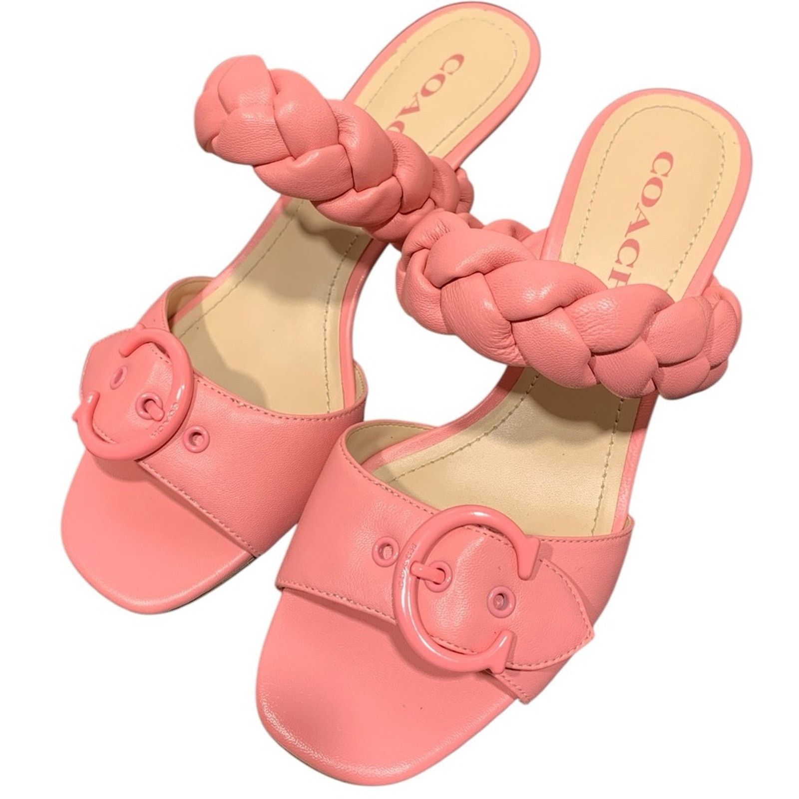 Coach Coach Womens Mollie Pink Leather Slip On Heel Sandals SZ 7 Size US 7 / IT 37 - 2 Thumbnail