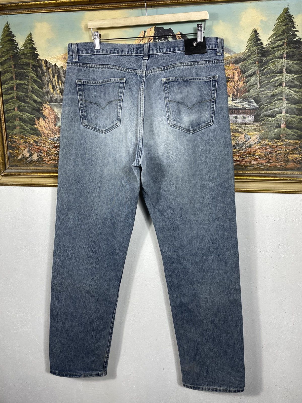 Versace Jeans Couture × Vintage Versace Jeans Couture Vintage Y2k Denim Jeans Trousers Pants Size US 40 / EU 56 - 10 Thumbnail