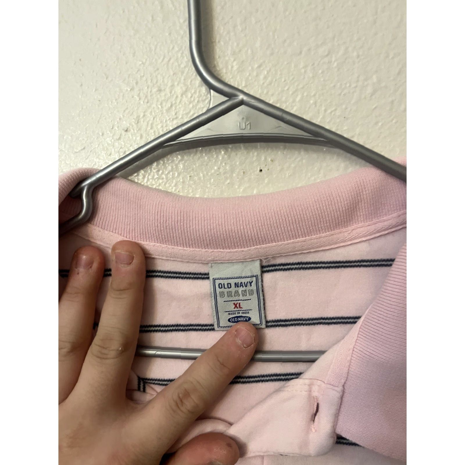 Old Navy Old Navy Polo Shirt Striped Cotton Vintage Casual Short Sleeve Button Front Mens XL Pink Size US XL / EU 56 / 4 - 3 Thumbnail