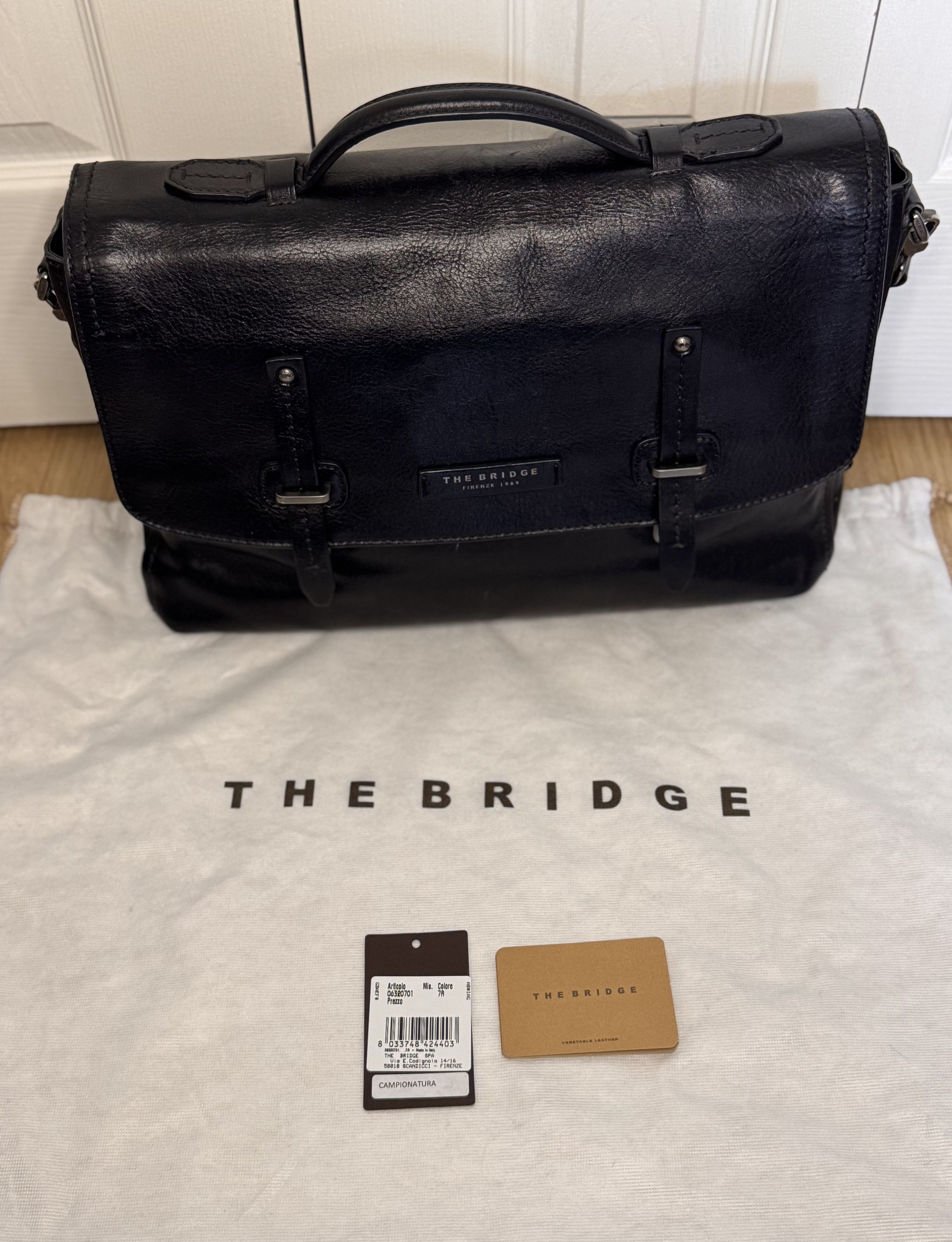 Other The Bridge - Italian Premium Black Leather Laptop Briefcase Size ONE SIZE - 1 Thumbnail