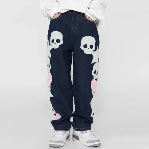 Japanese Brand × Jean Skull and Stars Embroidery Jeans Size US 34 / EU 50 - 2 Thumbnail