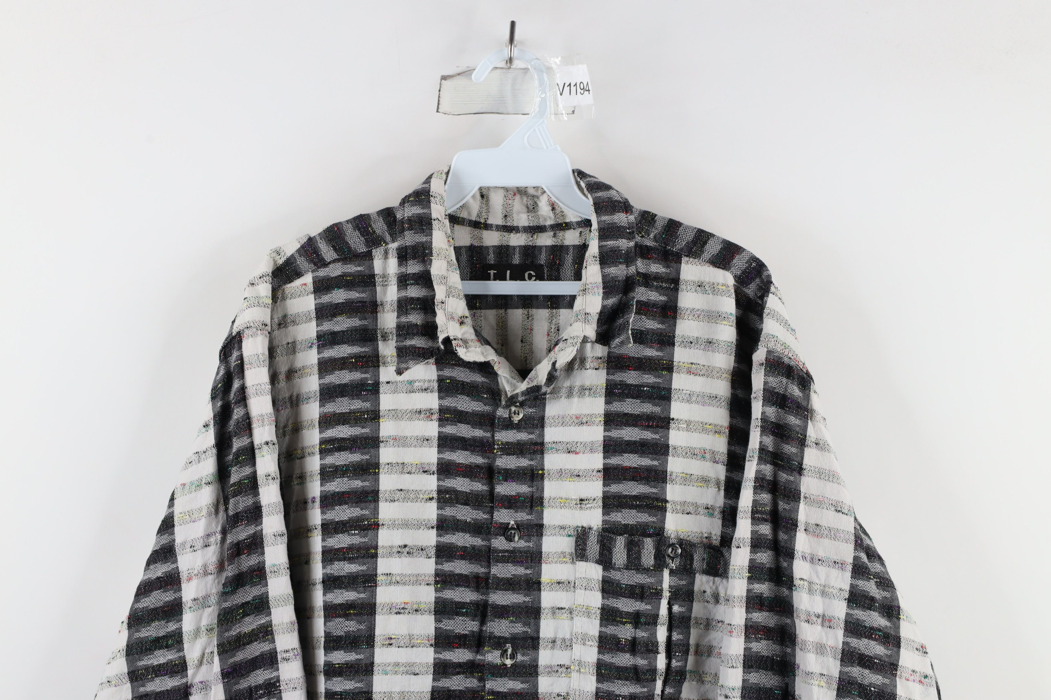 Vintage Vintage 90s Streetwear Rainbow Atomic Fleck Button Shirt Size US L / EU 52-54 / 3 - 2 Thumbnail