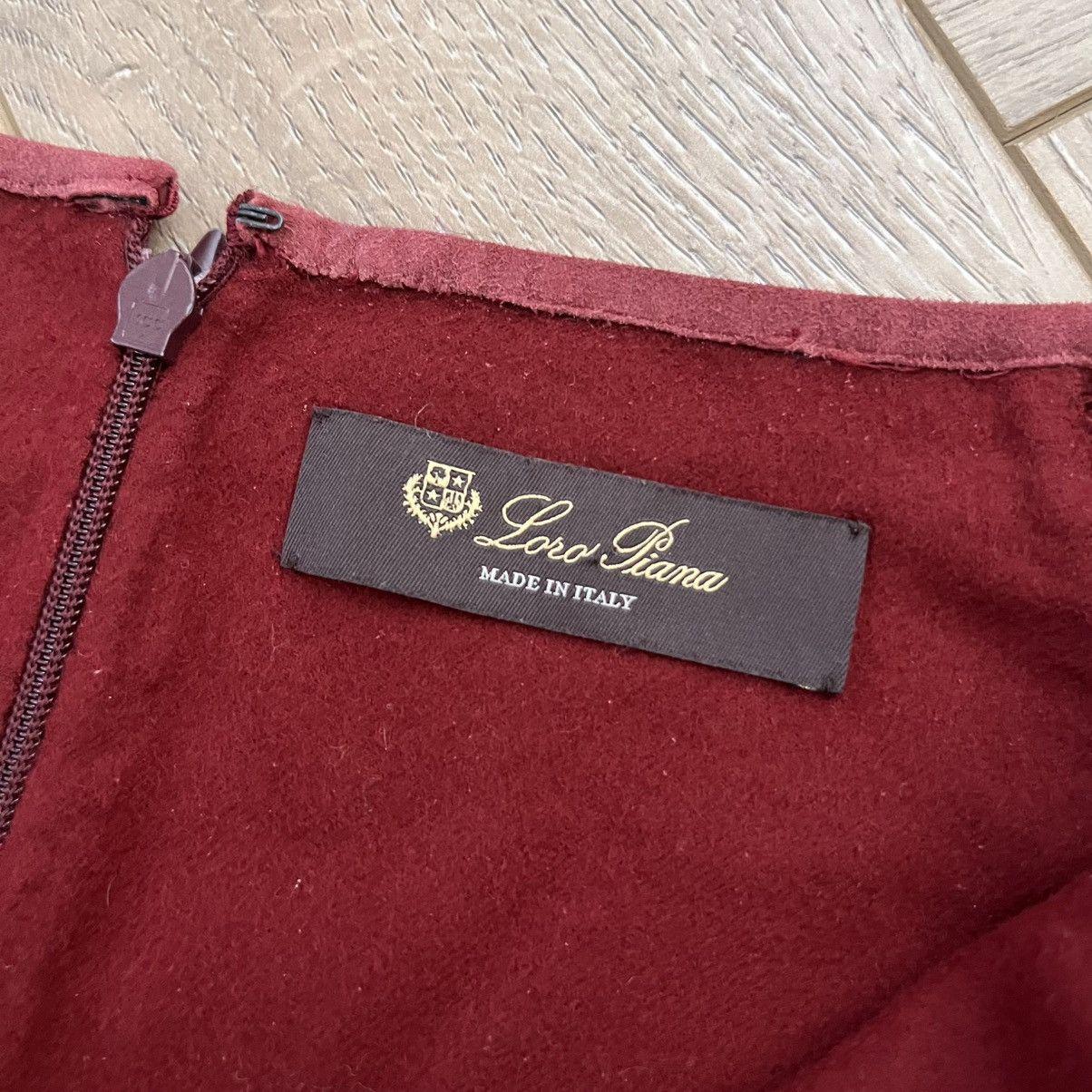 Loro Piana Loro Piana Baby Cashmere & Goat Suede Burgundy Dress Size XL / US 12-14 / IT 48-50 - 2 Thumbnail