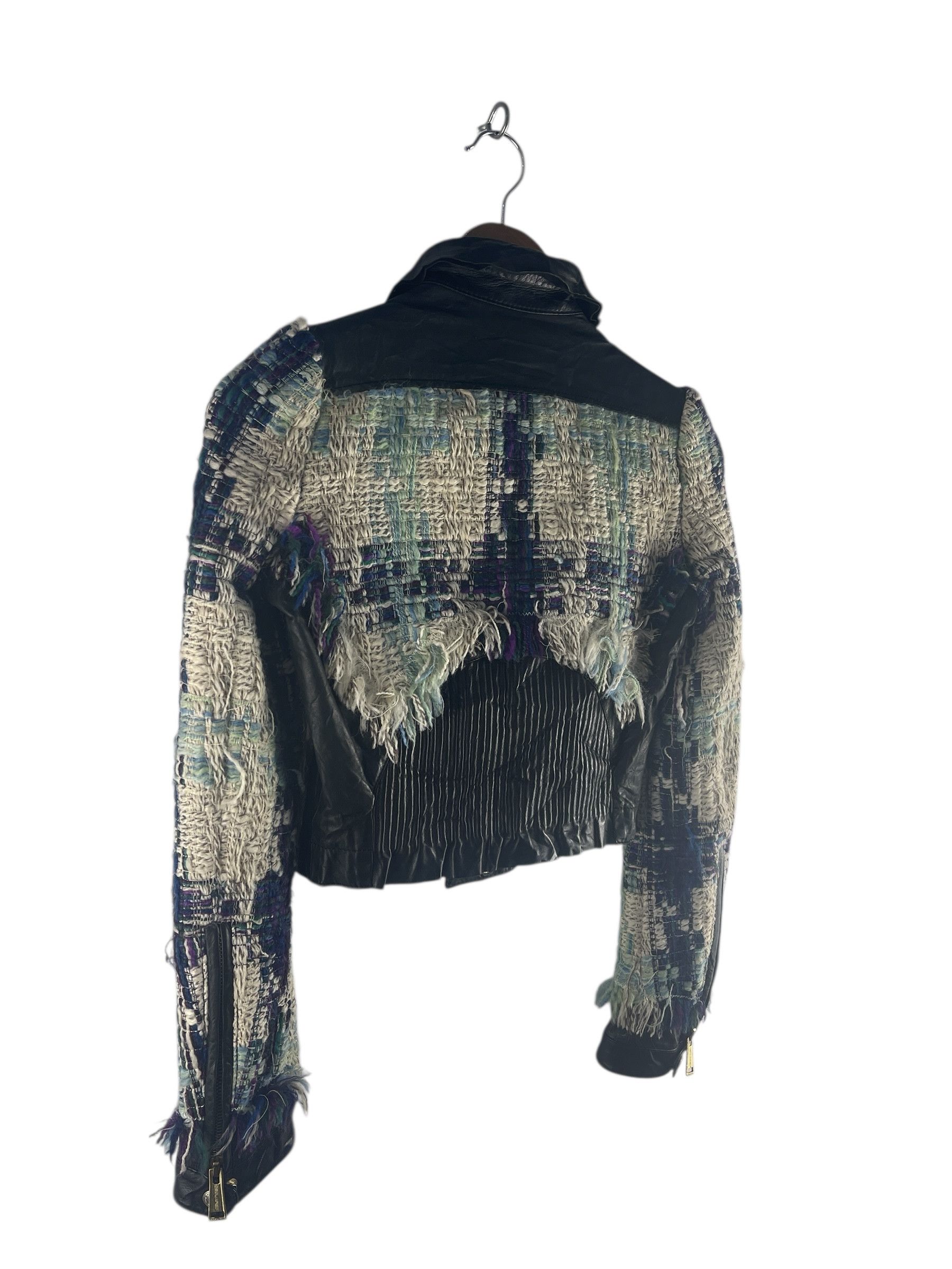 Dsquared2 Dsquared2 Cropped Tweed Biker Jacket - Made in Italy Size US XXS / EU 40 - 7 Thumbnail