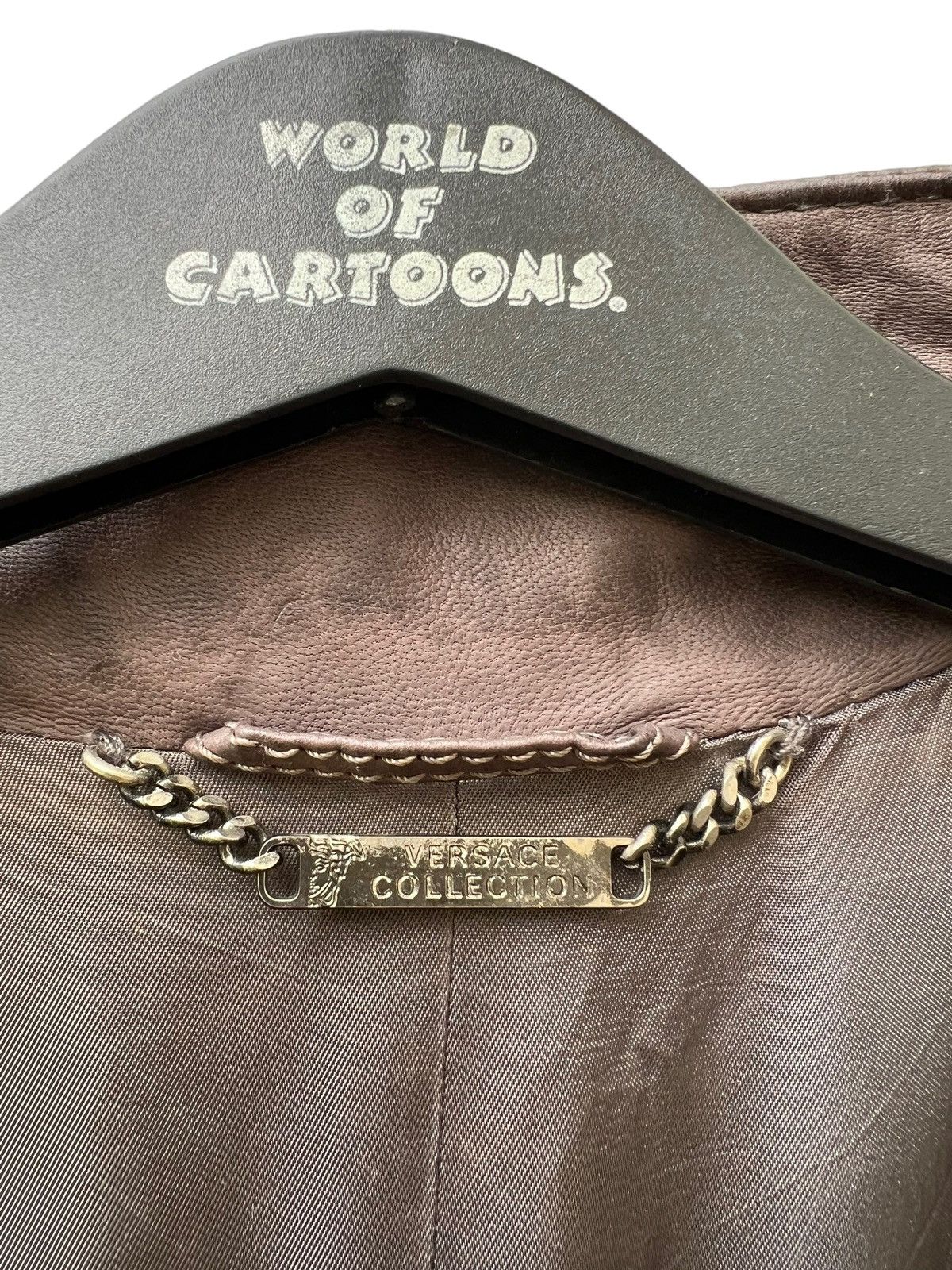 Versace Versace Collection Dirty Patina Lamb Leather Jacket Size US M / EU 48-50 / 2 - 20 Thumbnail