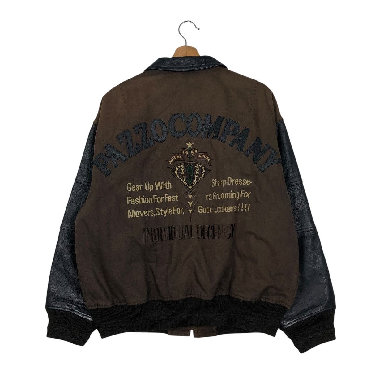 Japanese Brand 🔥VINTAGE BOMBER LEATHER JACKET PAZZO COMPANY ISSEY MIYAKE Size US M / EU 48-50 / 2 - 10 Thumbnail