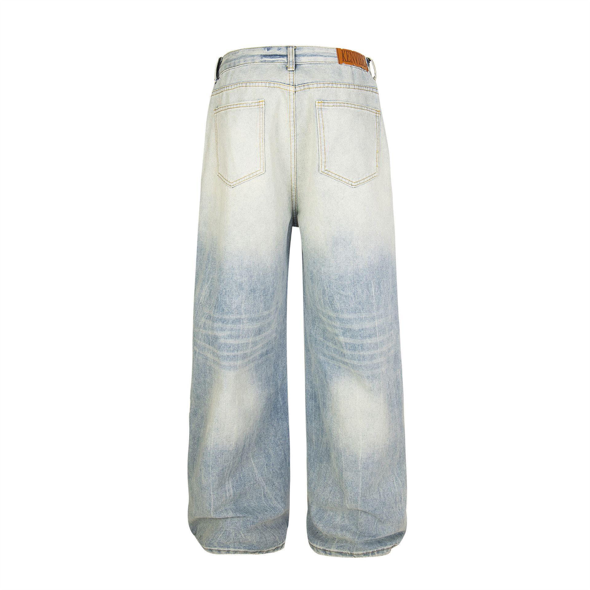 Vintage American Vintage Washed Distressed Ripped Straight-Leg Jeans Size US 32 / EU 48 - 2 Thumbnail