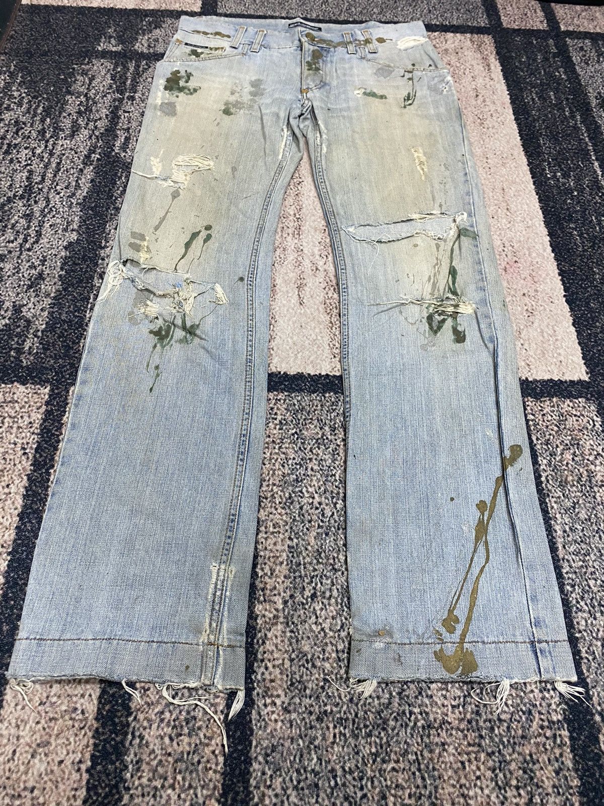 Dolce & Gabbana Vtg Dolce & Gabbana Distressed Painted Jeans Size US 35 - 2 Thumbnail