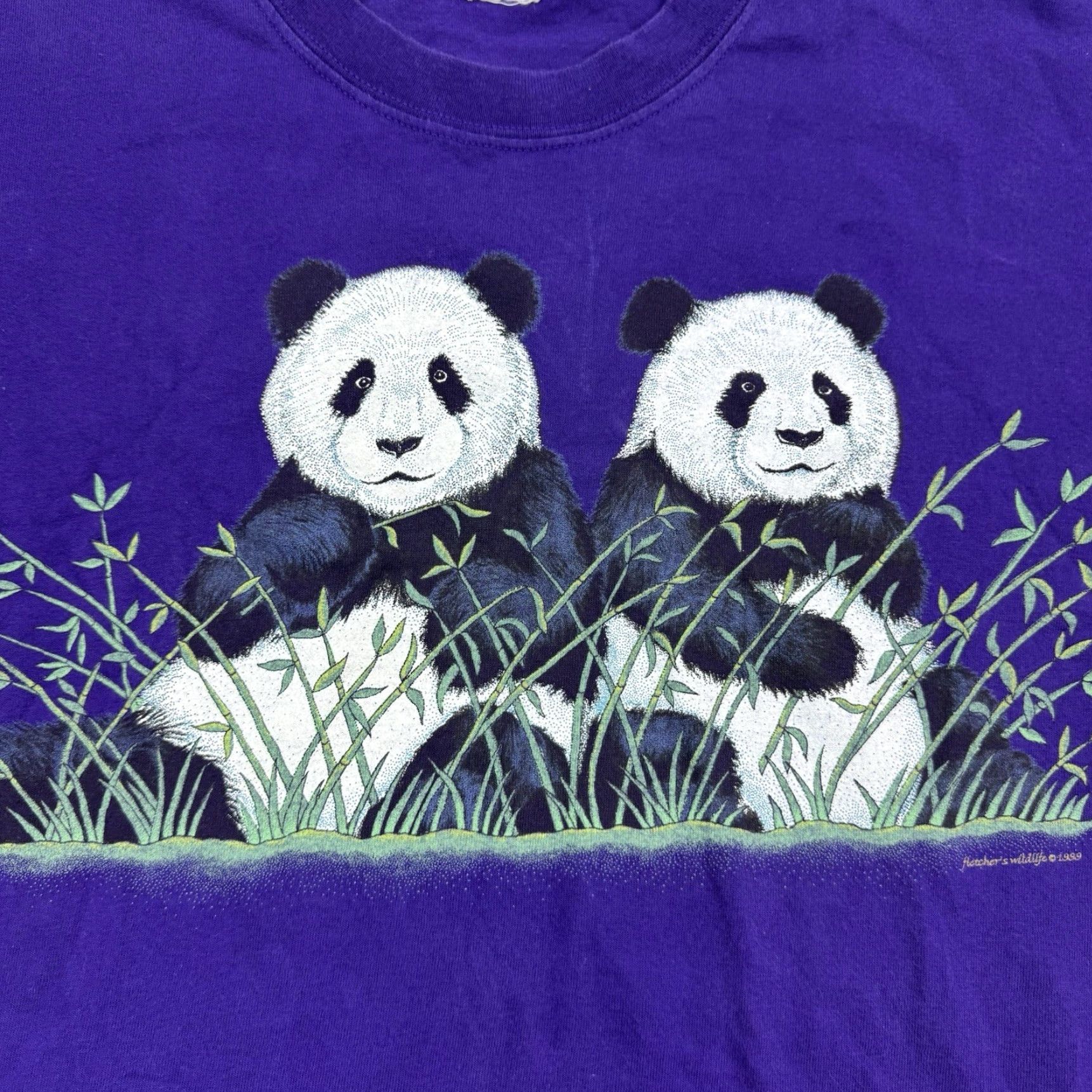 Vintage VINTAGE Panda Nature T Shirt Adult Small Animal Outdoor 90s Mens S Purple Graphic Print 90s Nature Animals Shirt Mens Size US S / EU 44-46 / 1 - 2 Thumbnail