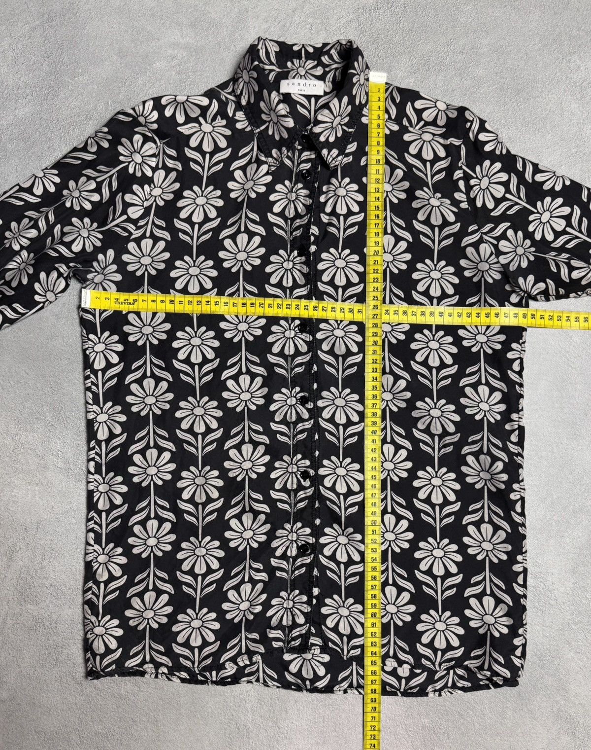 Sandro Sandro Harriet Floral Print Silk Button Up Shirt Blouse sz 1 Size S / US 4 / IT 40 - 15 Thumbnail