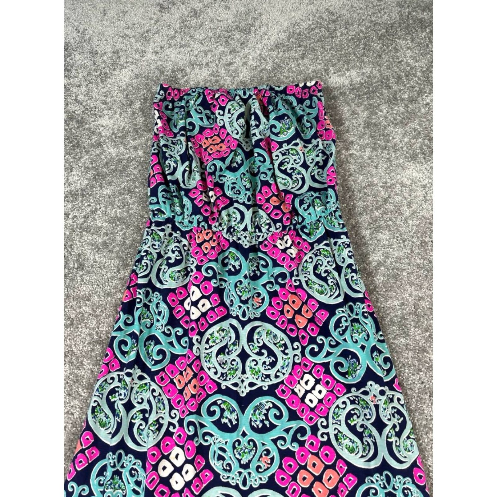 Lilly Pulitzer VINTAGE Lilly Pulitzer Dress Womens XS Pink Blue Cotton Midi Size XS / US 0-2 / IT 36-38 - 2 Thumbnail