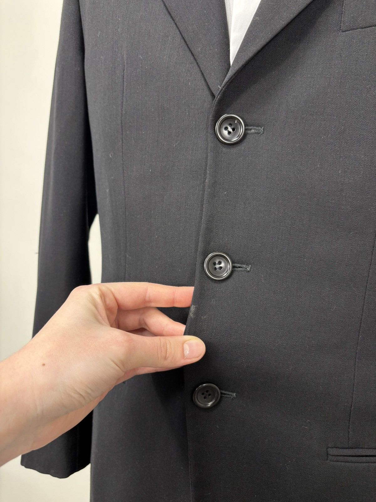 Armani Collezioni Armani Collezioni Men’s Black Wool Blazer Jacket Sport Coat Size 36R - 6 Thumbnail