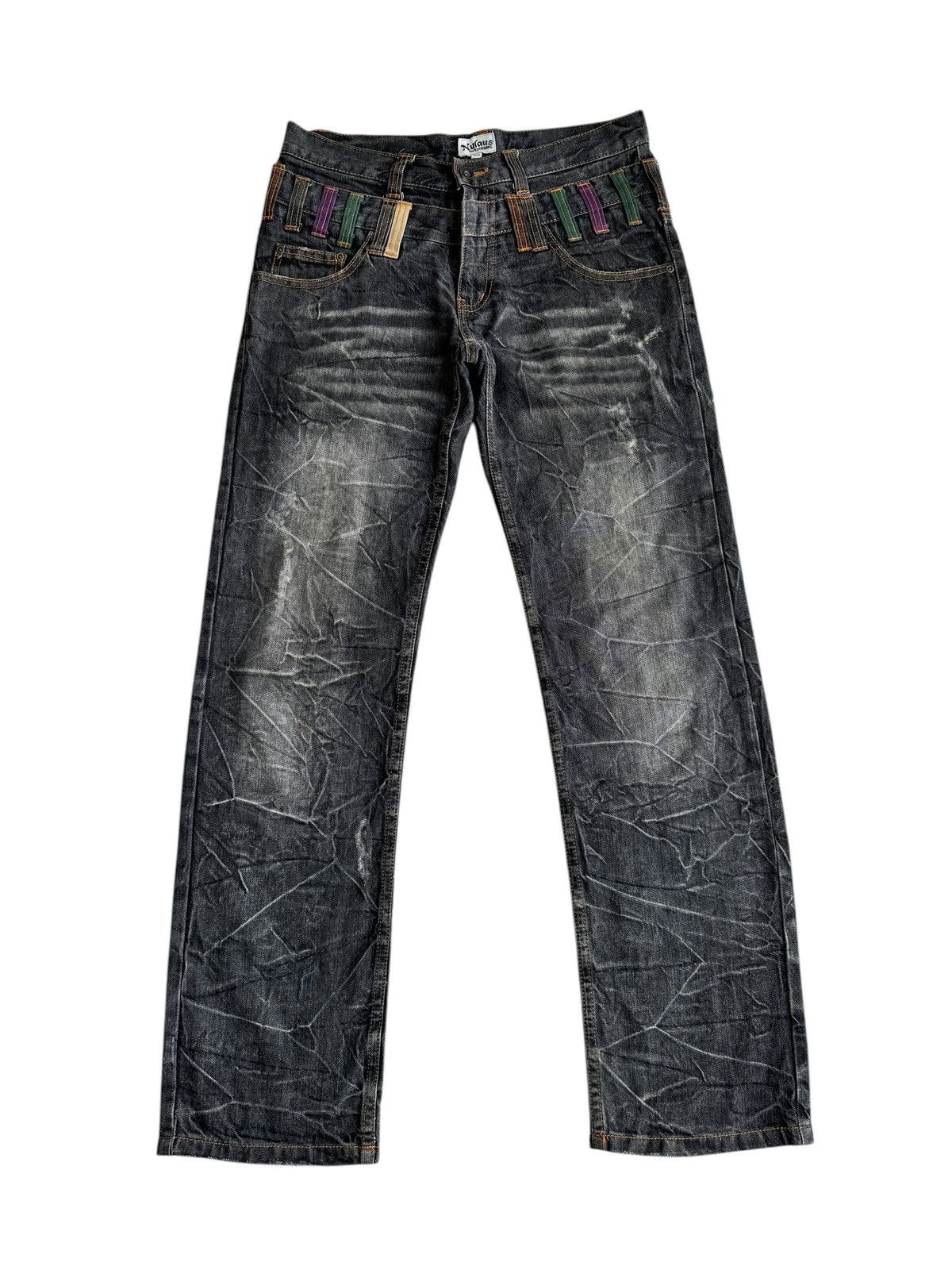 Japanese Brand × Le Grande Bleu (L.G.B.) 🔥Japanese Brand Nylaus Double Waist Distressed Jeans Size US 32 / EU 48 - 1 Thumbnail