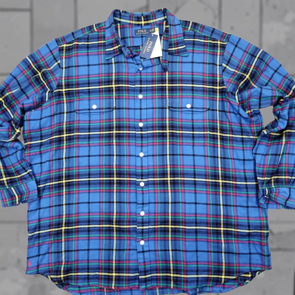 Polo Ralph Lauren Polo Ralph Lauren Workshirt Plaid Flannel Classic-Fit Colorful 3XLT Men’s Shirt Button-Up Long Sleeve Collared Pocketed Size US XXL / EU 58 / 5 - 1 Thumbnail
