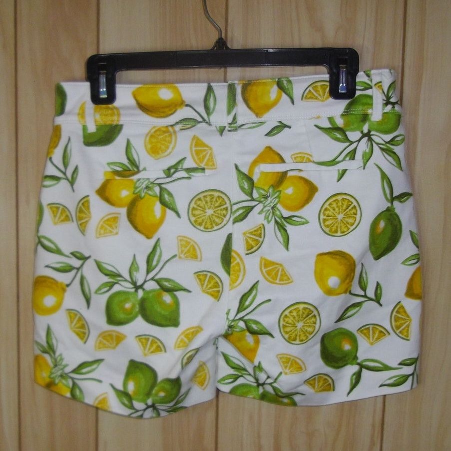 Isaac Mizrahi Isaac Mizrahi New York Lemon Lime Stretch Mini Shorts 4 Size 27" / US 4 / IT 40 - 2 Thumbnail