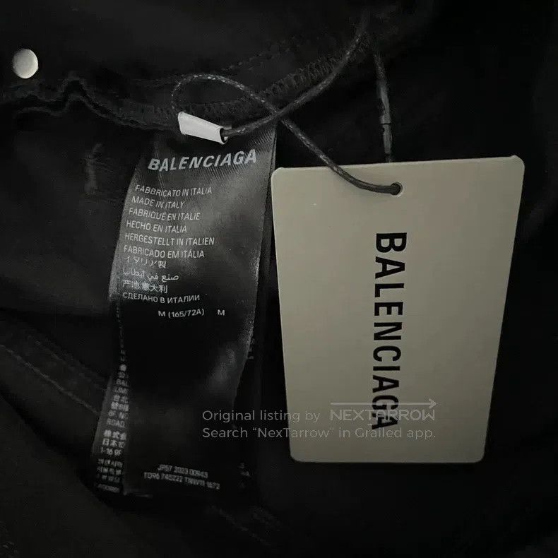 Balenciaga Balenciaga size M Black and gray washed loose wide-leg jea Size US 27 - 4 Thumbnail